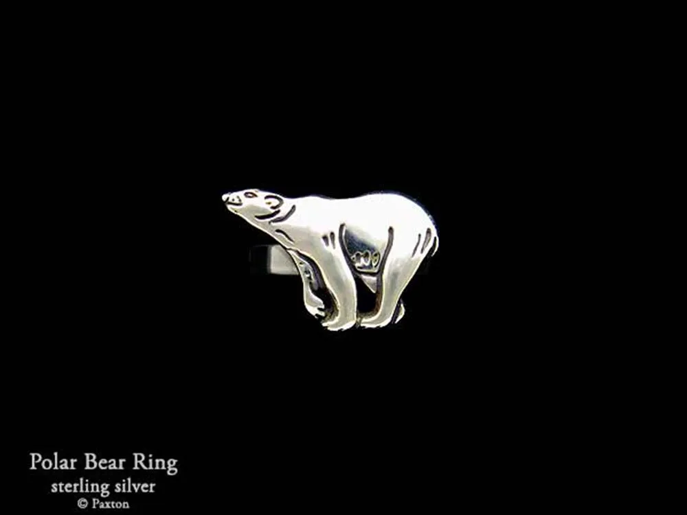 Polar Bear Ring Sterling Silver
