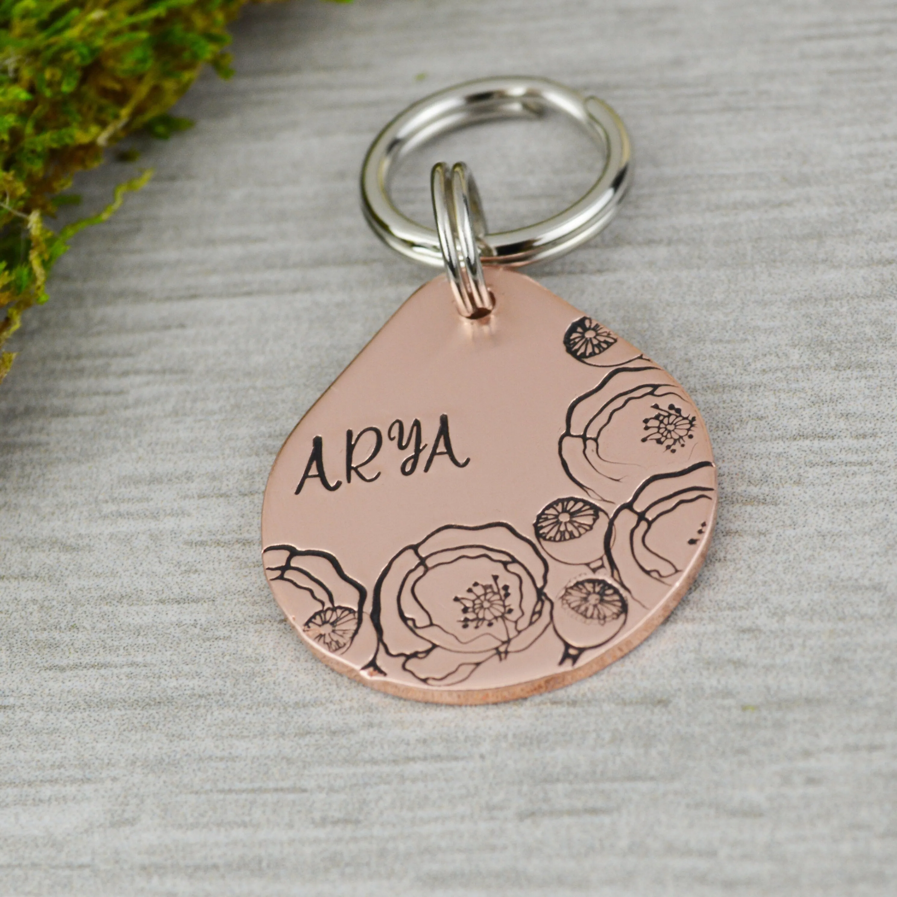 Poppy Blooms Pet ID Tag