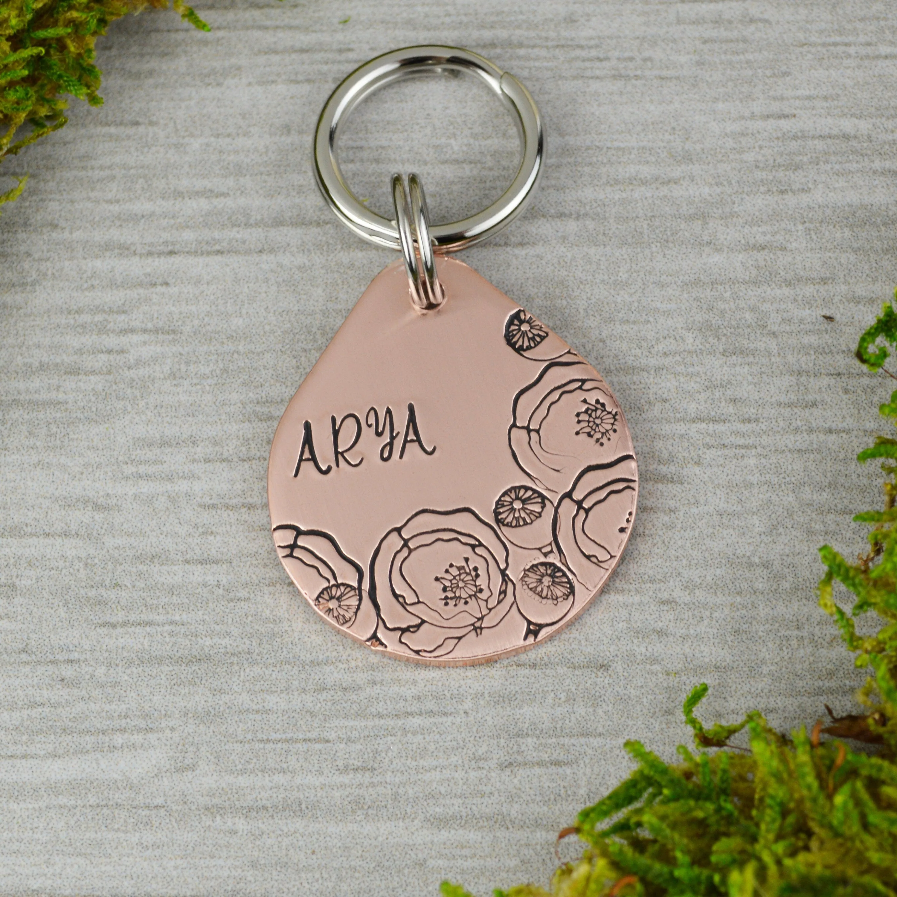 Poppy Blooms Pet ID Tag