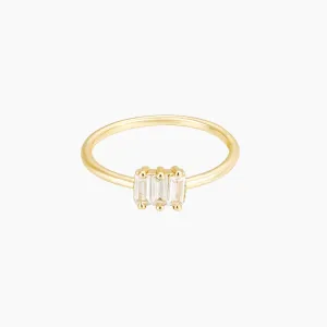 Quinn Triple Diamond Baguette Ring