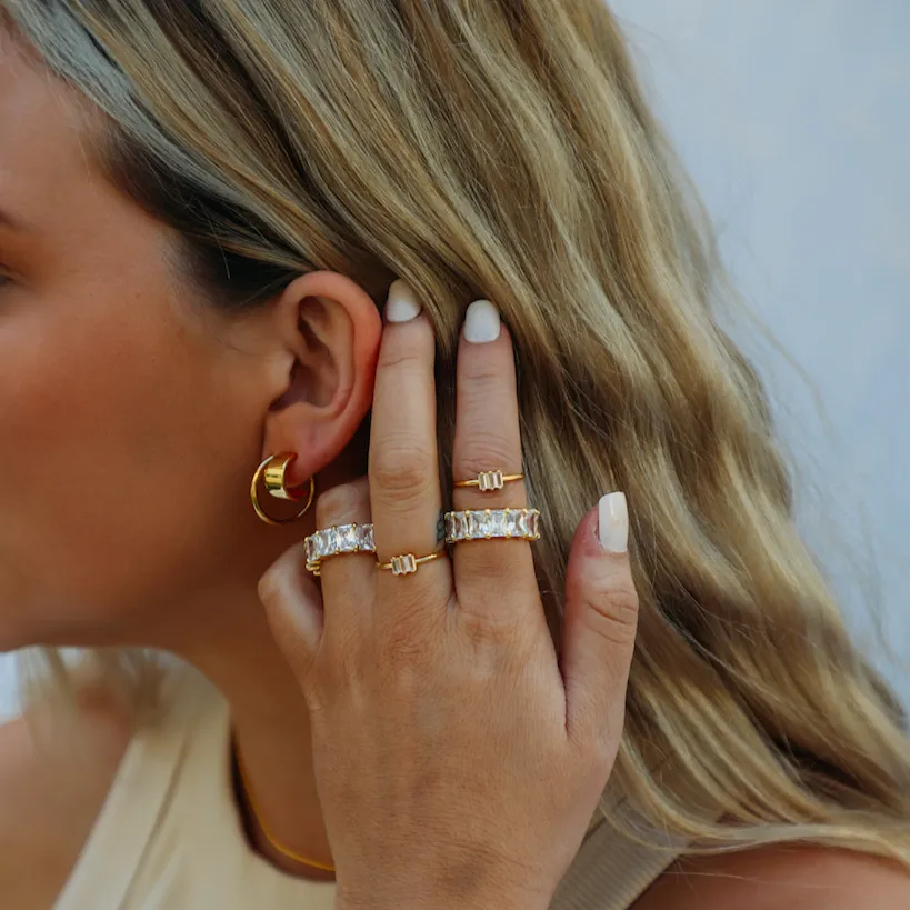 Quinn Triple Diamond Baguette Ring