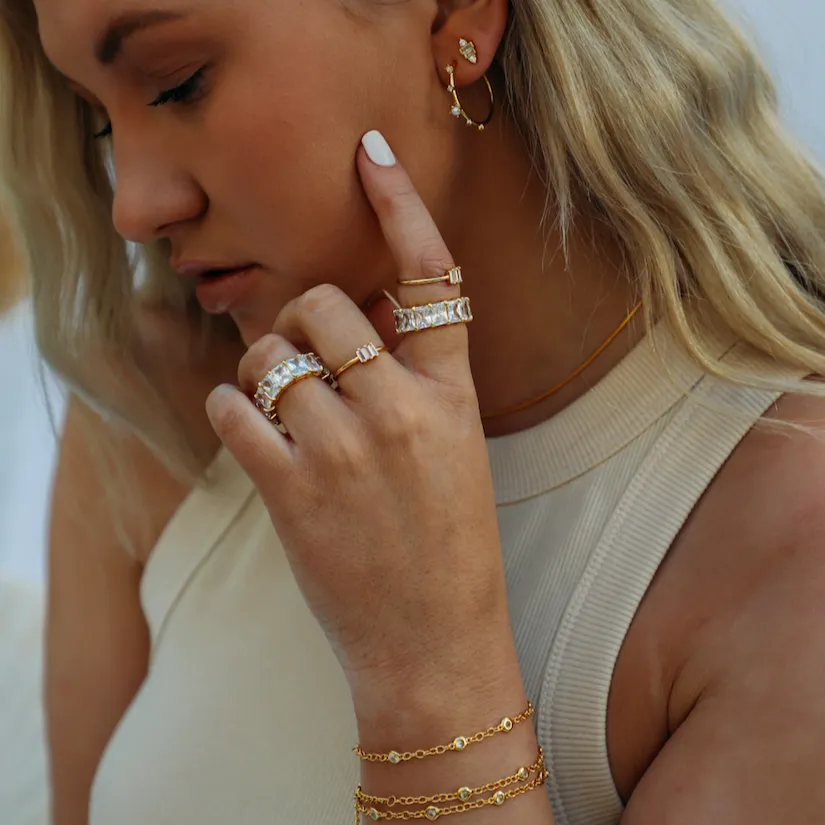 Quinn Triple Diamond Baguette Ring