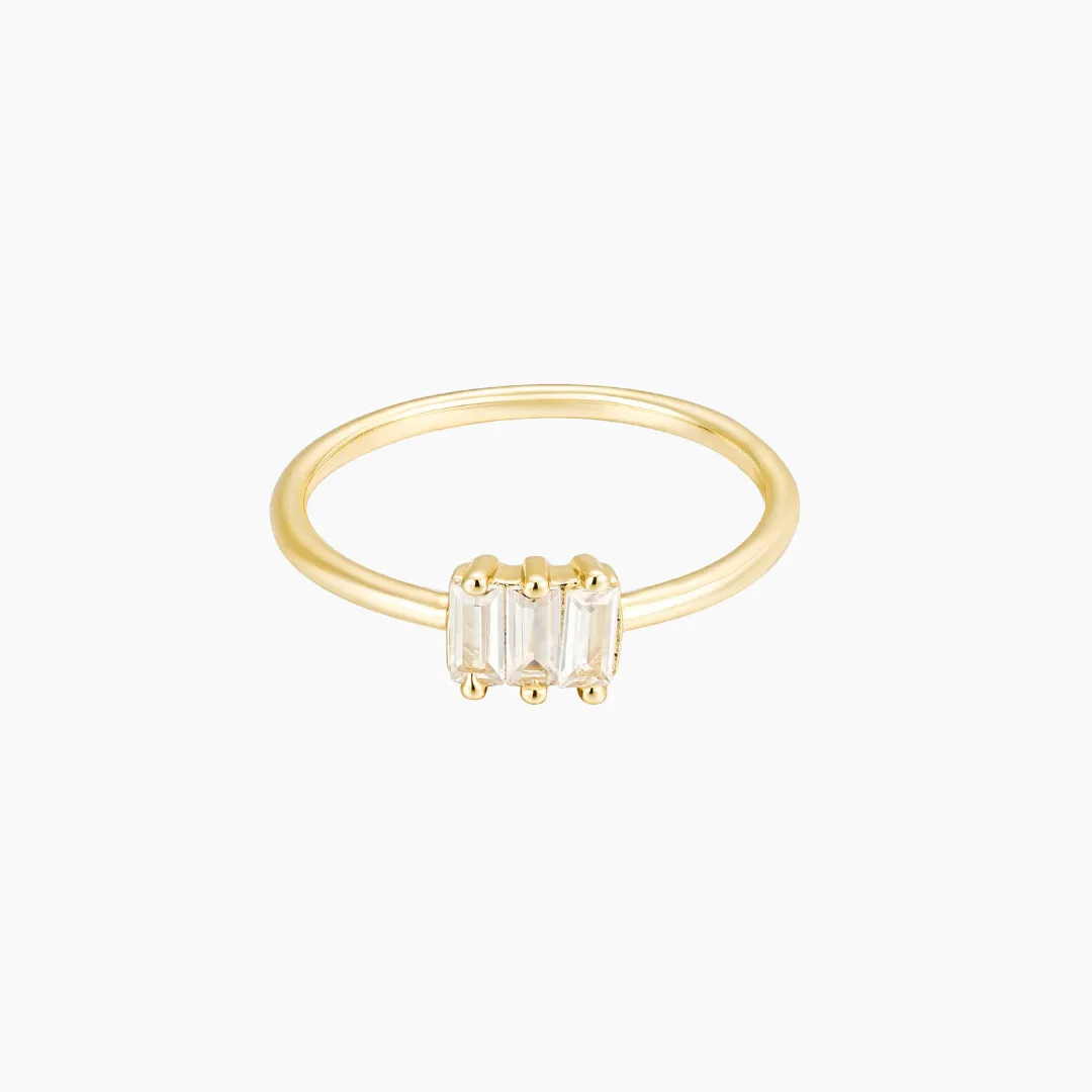 Quinn Triple Diamond Baguette Ring