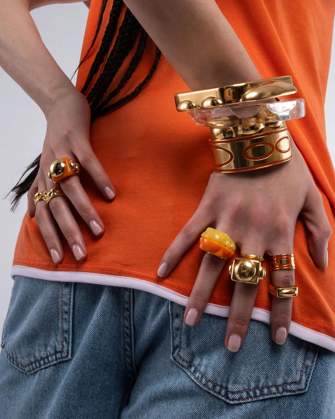 "Best Of Both Worlds" Gold Bangle