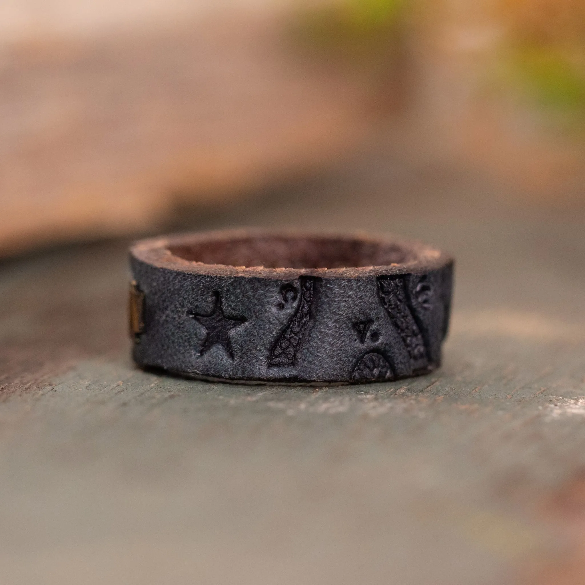 "Join, or Die" Leather Ring | Stone Blue