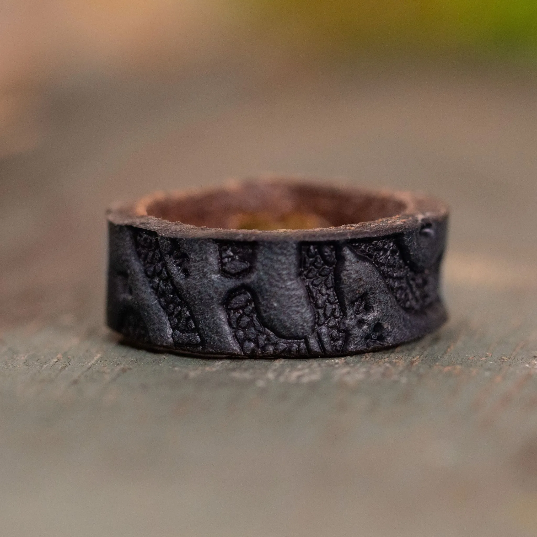 "Join, or Die" Leather Ring | Stone Blue