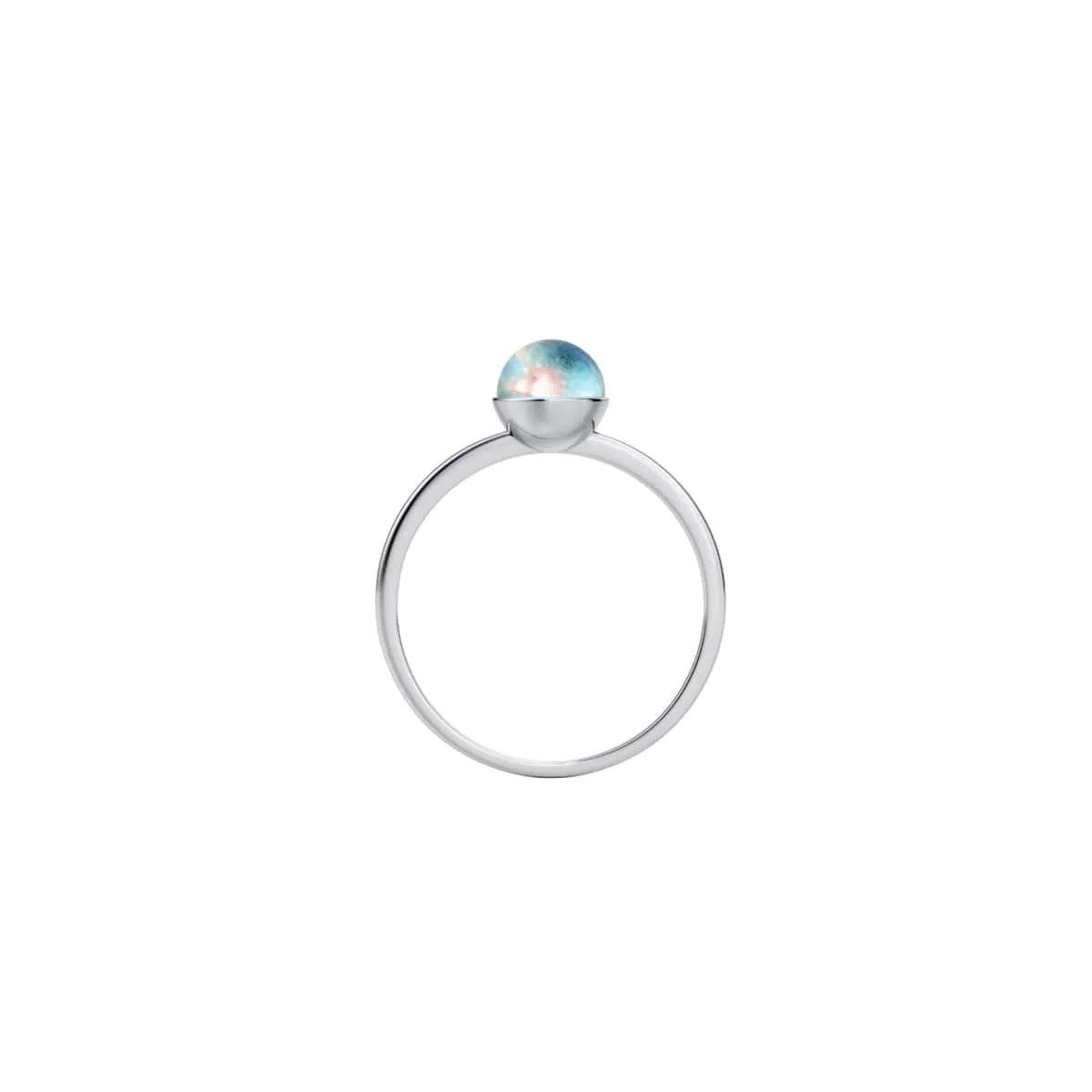 Rainbow Supernova | .925 Sterling Silver | Galaxy Glass Ring