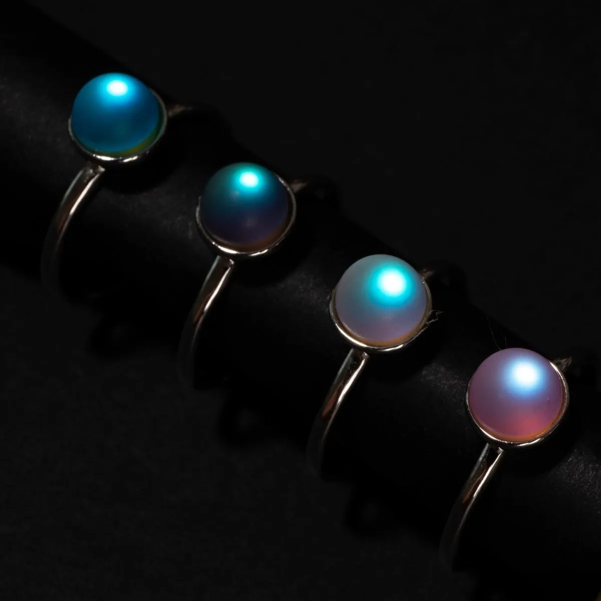 Rainbow White | .925 Sterling Silver | Mermaid Glass Ring