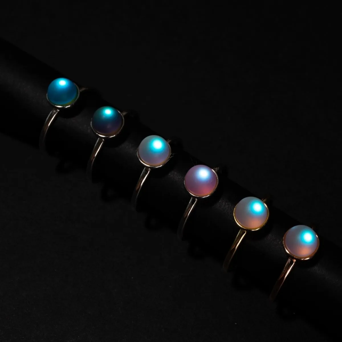 Rainbow White | .925 Sterling Silver | Mermaid Glass Ring