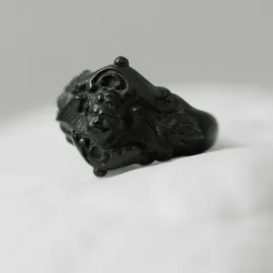 Rare Victorian Vulcanite Cherub Ring