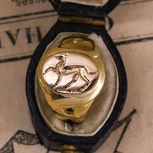 RESERVED Victorian Greyhound Intaglio Signet Ring