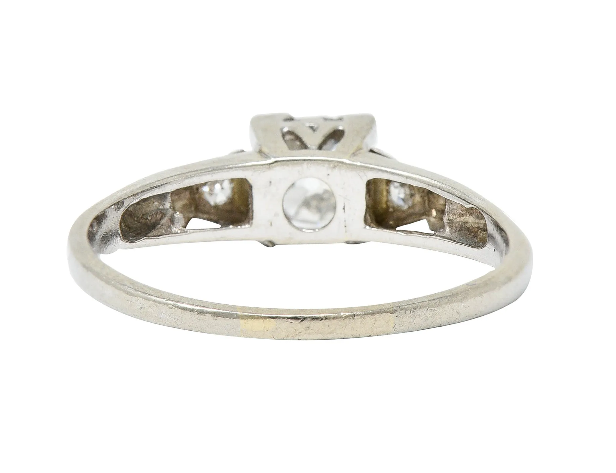 Retro 0.67 CTW Diamond 14 Karat White Gold Engagement Ring