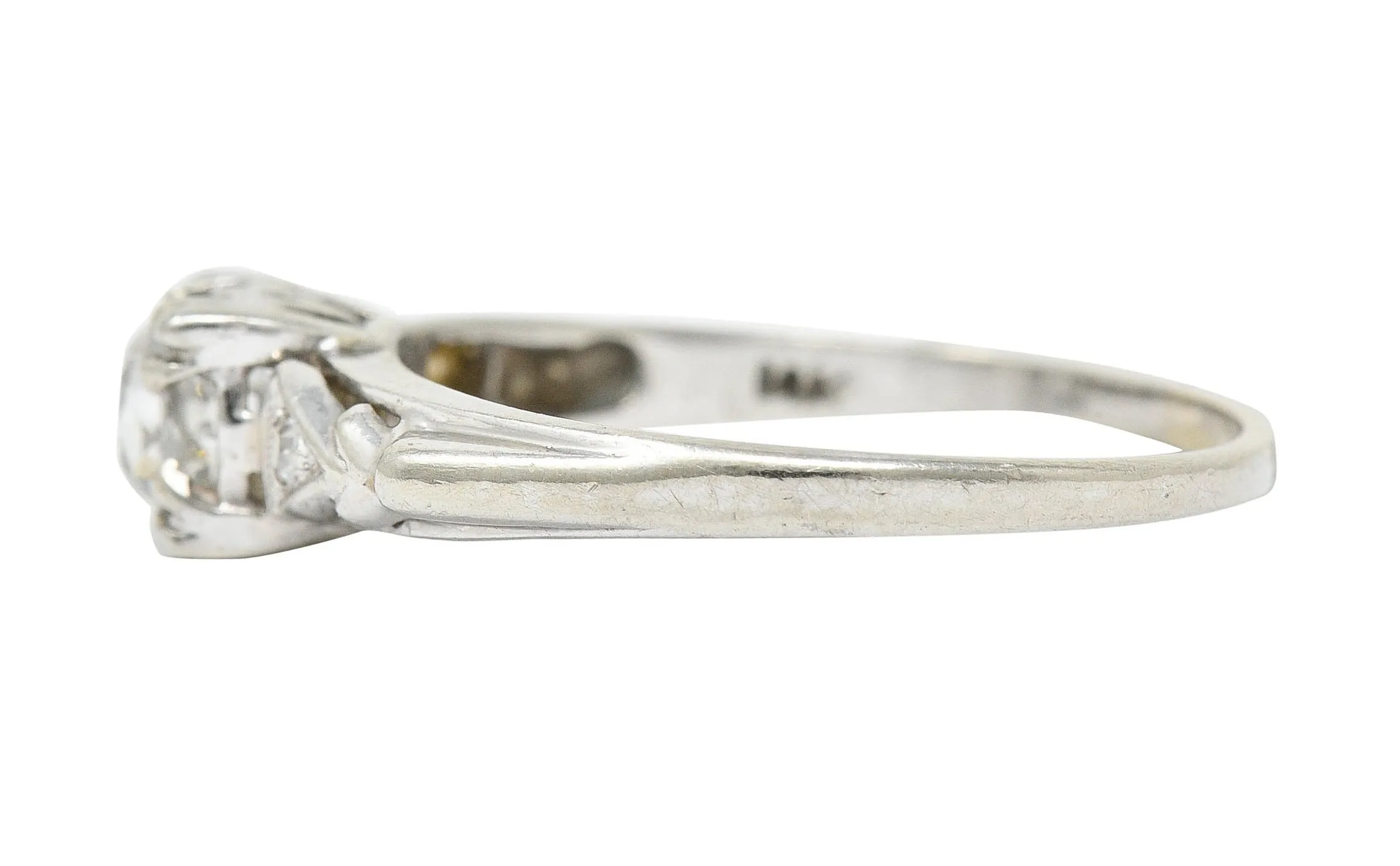 Retro 0.67 CTW Diamond 14 Karat White Gold Engagement Ring