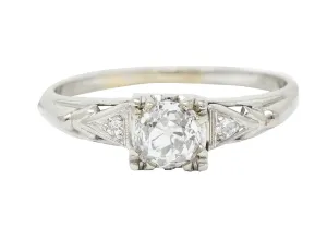 Retro 0.67 CTW Diamond 14 Karat White Gold Engagement Ring