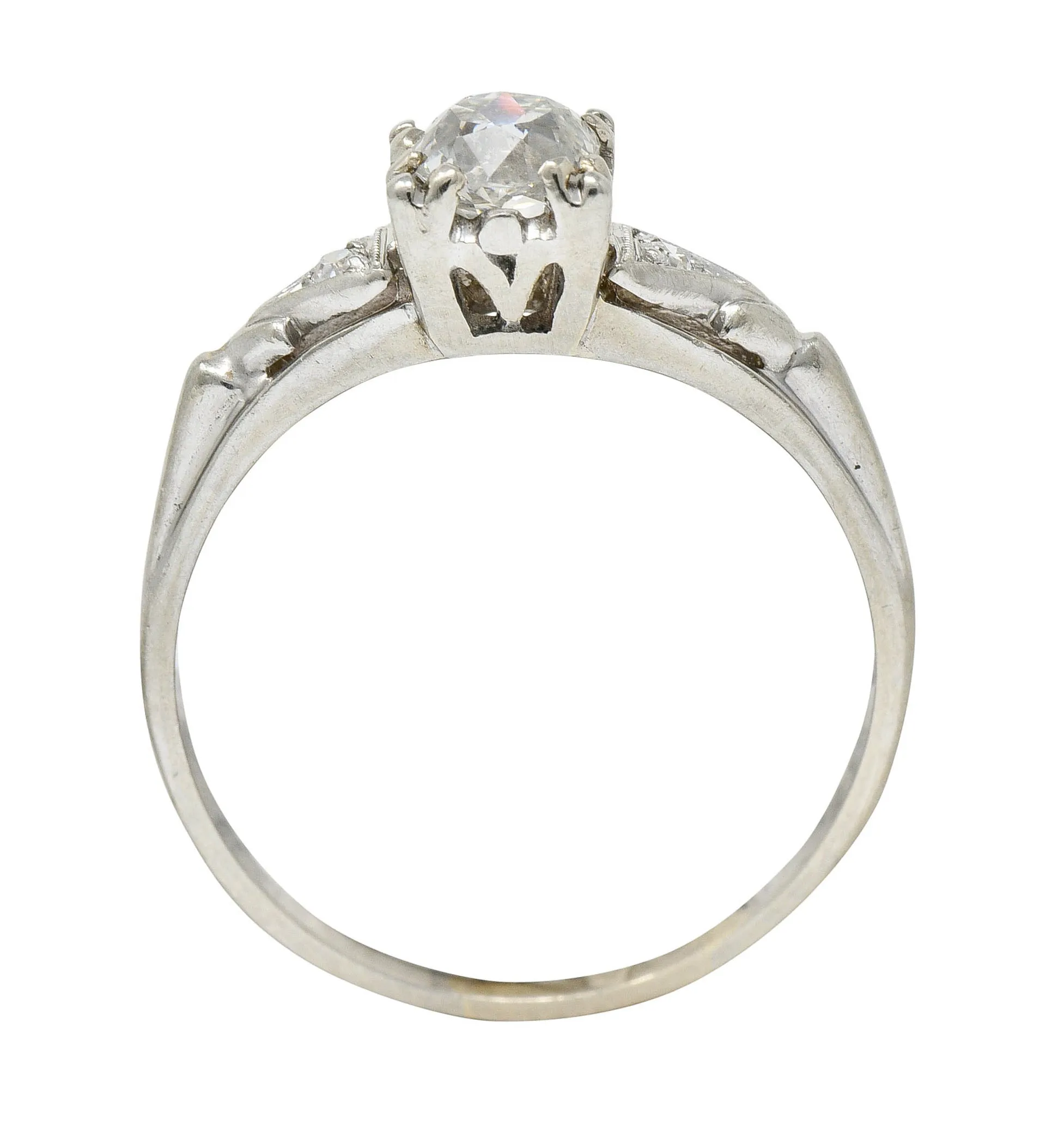 Retro 0.67 CTW Diamond 14 Karat White Gold Engagement Ring