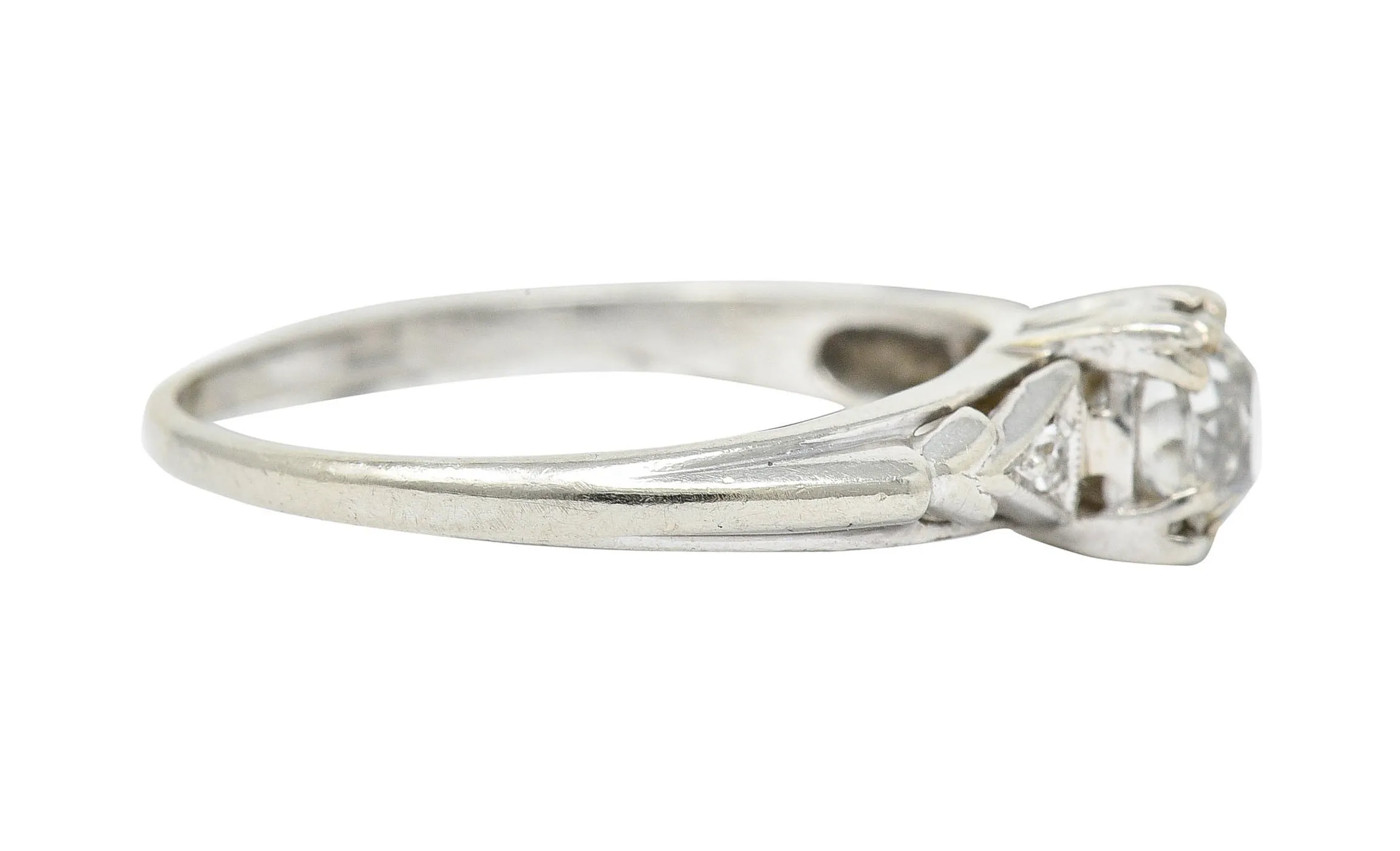 Retro 0.67 CTW Diamond 14 Karat White Gold Engagement Ring