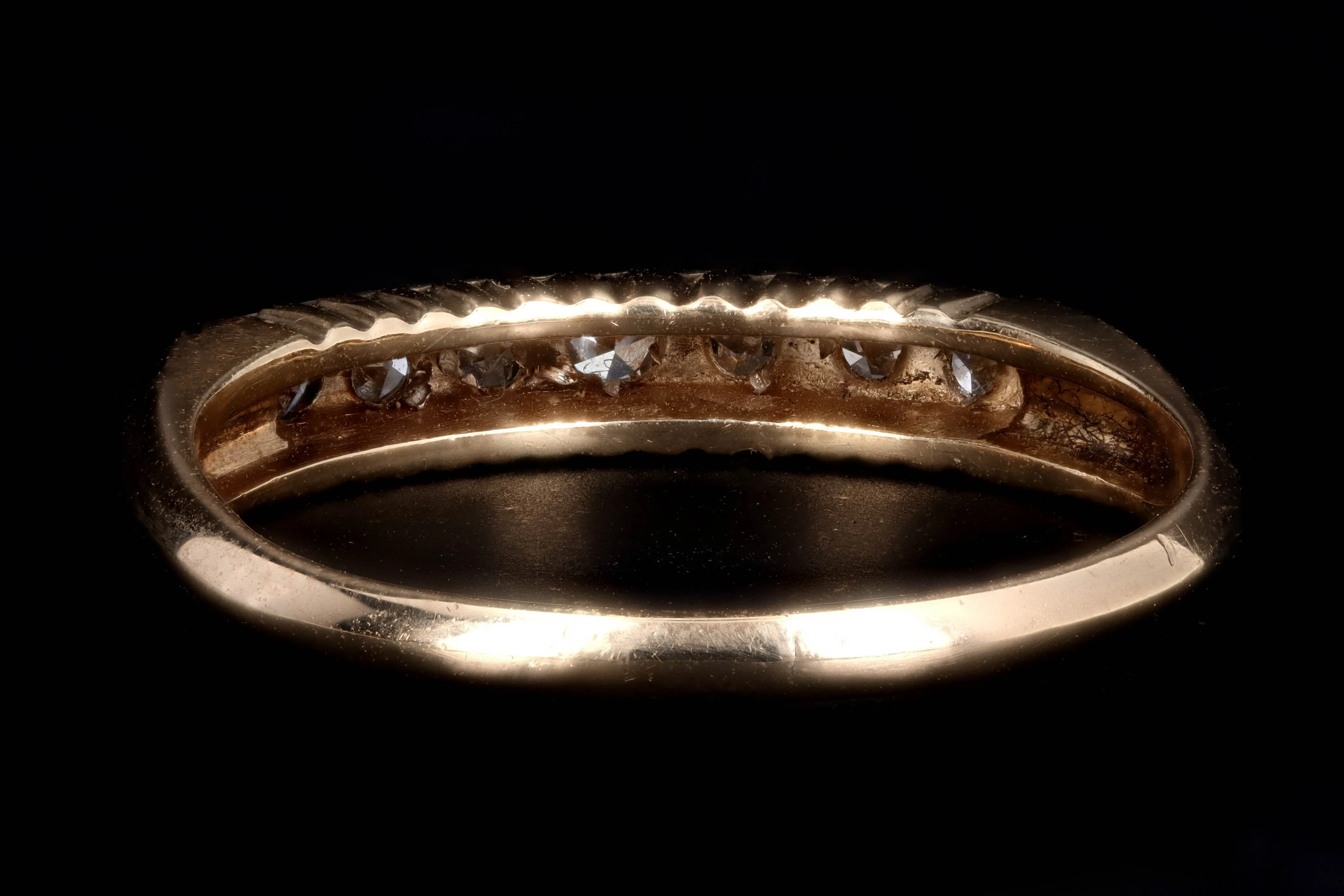 Retro 14K Gold .15 Carat Single Cut Diamond Band