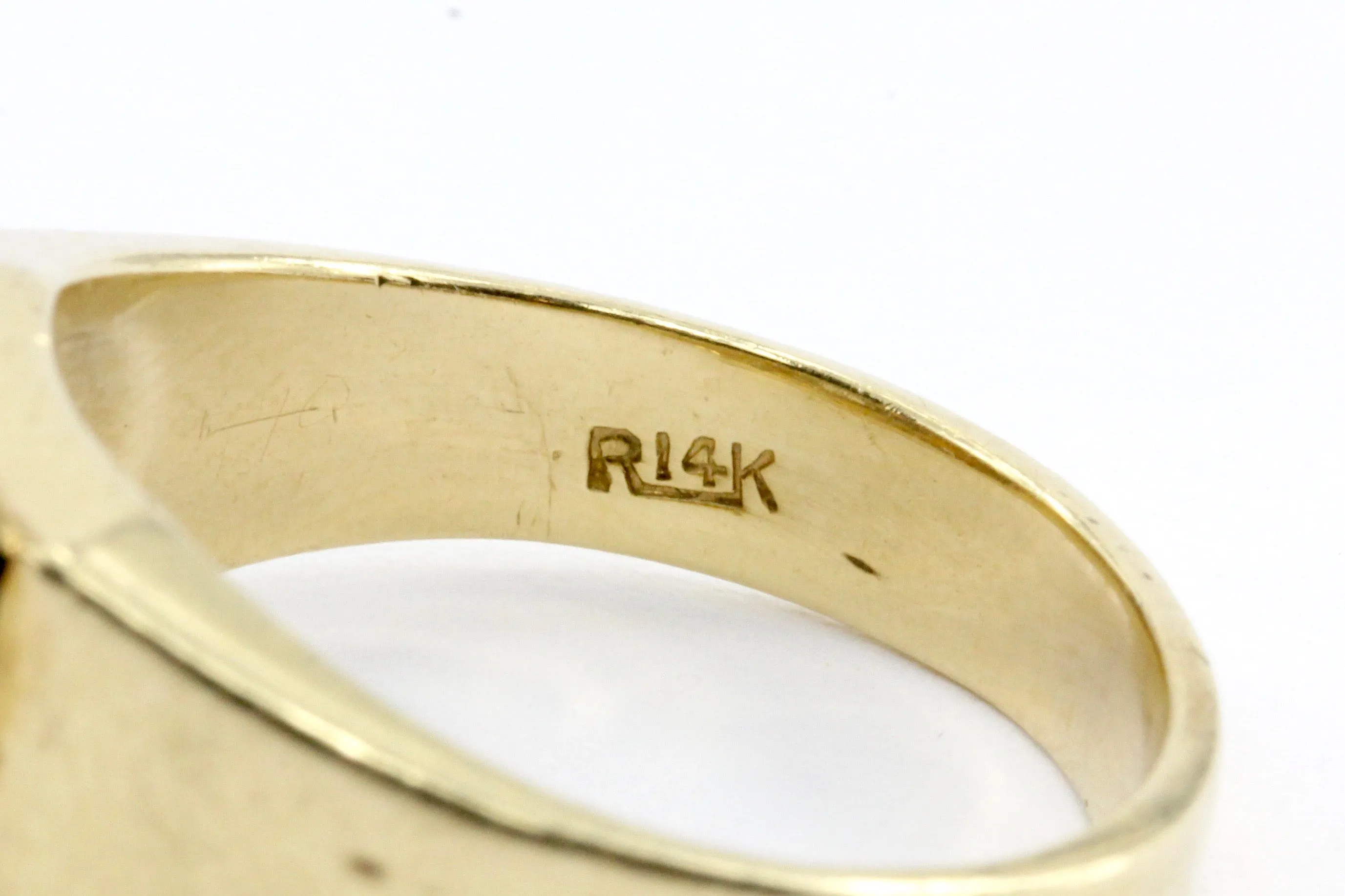 Retro 14K Gold & Transition Diamond & Onyx Ring by Rosenthal & Kaplan c.1930's