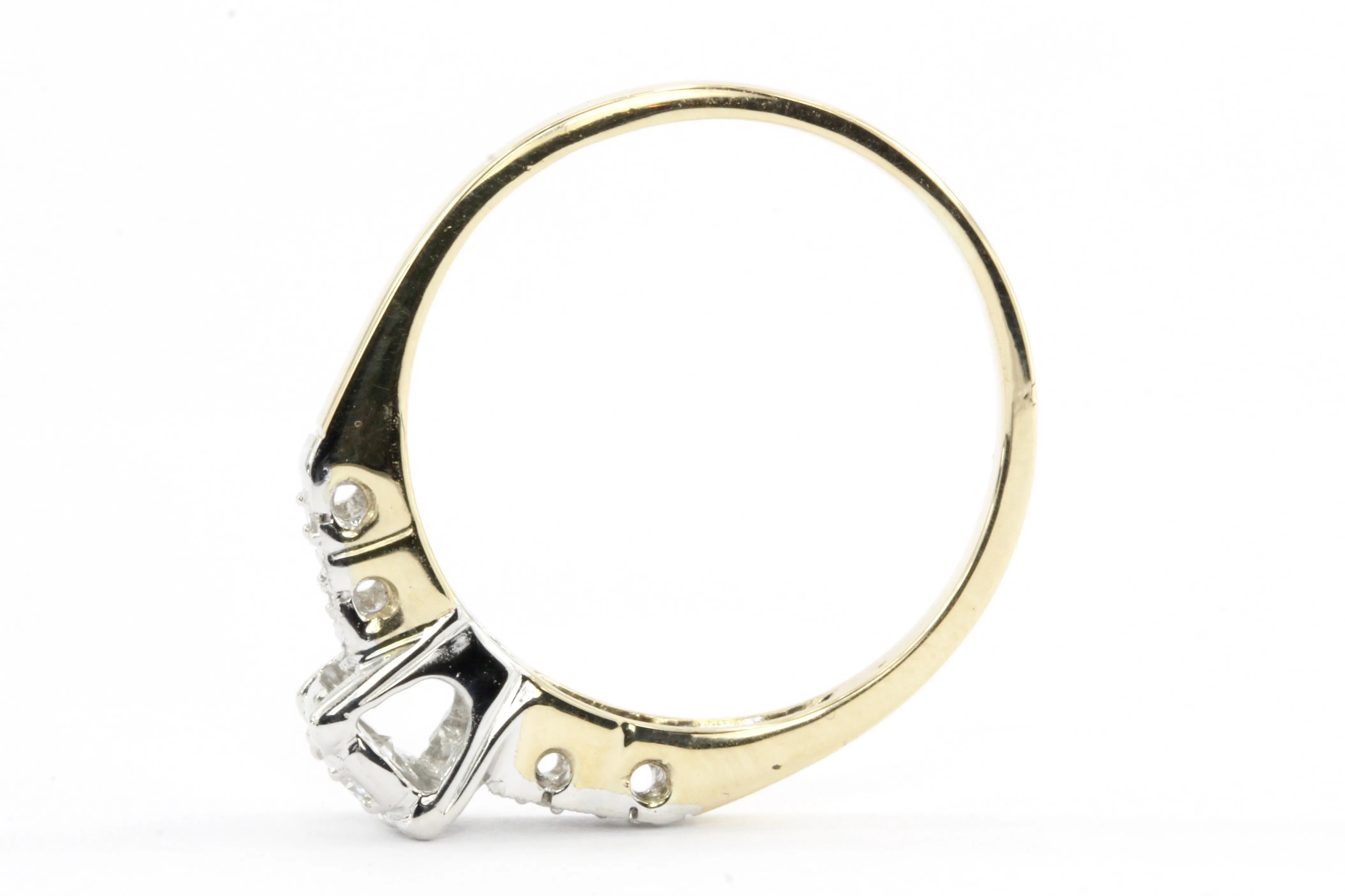 Retro 14K Gold Diamond Engagement Ring c.1940's
