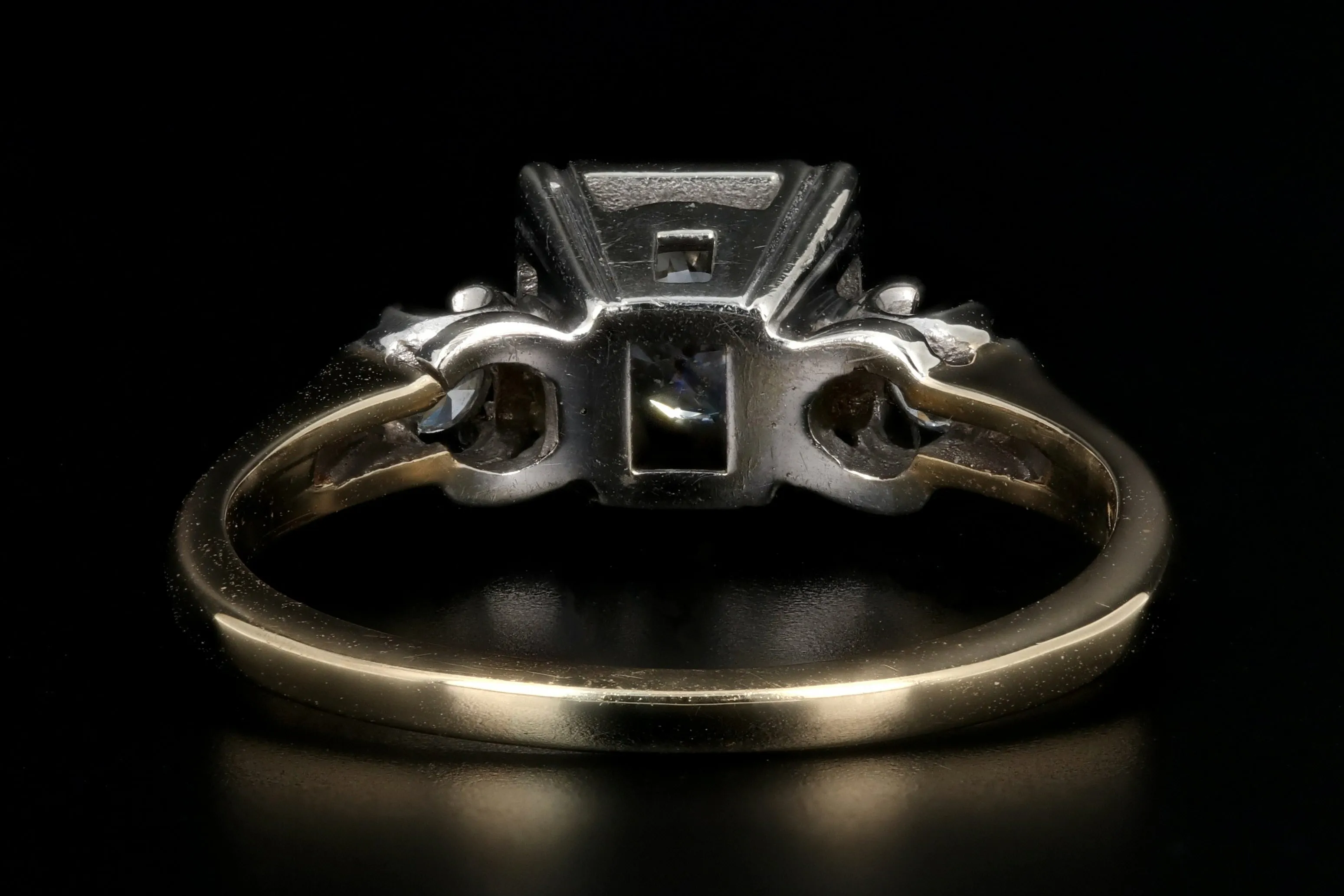 Retro 14K White & Yellow Gold .50 Carat Diamond Engagement Ring