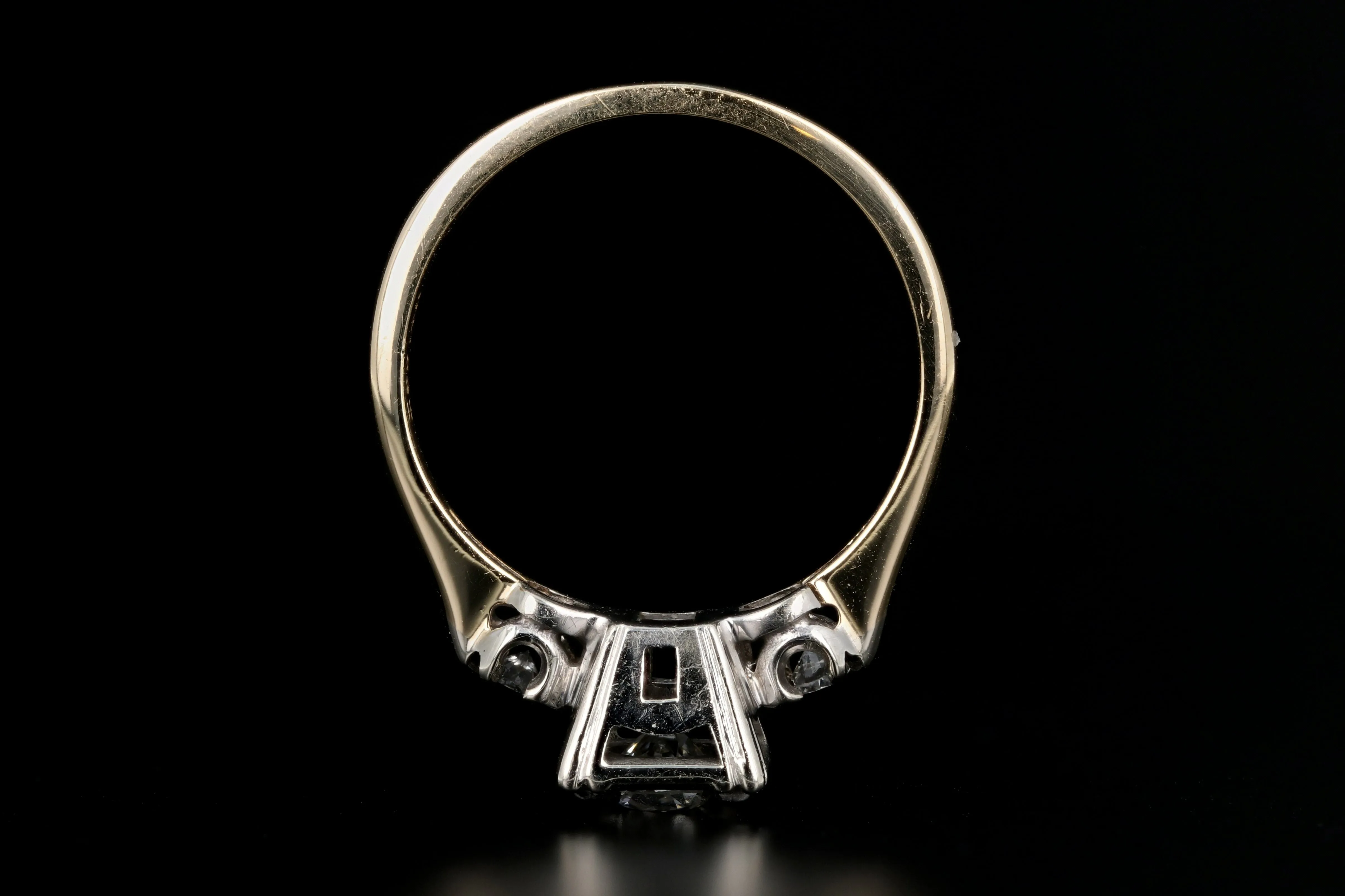 Retro 14K White & Yellow Gold .50 Carat Diamond Engagement Ring