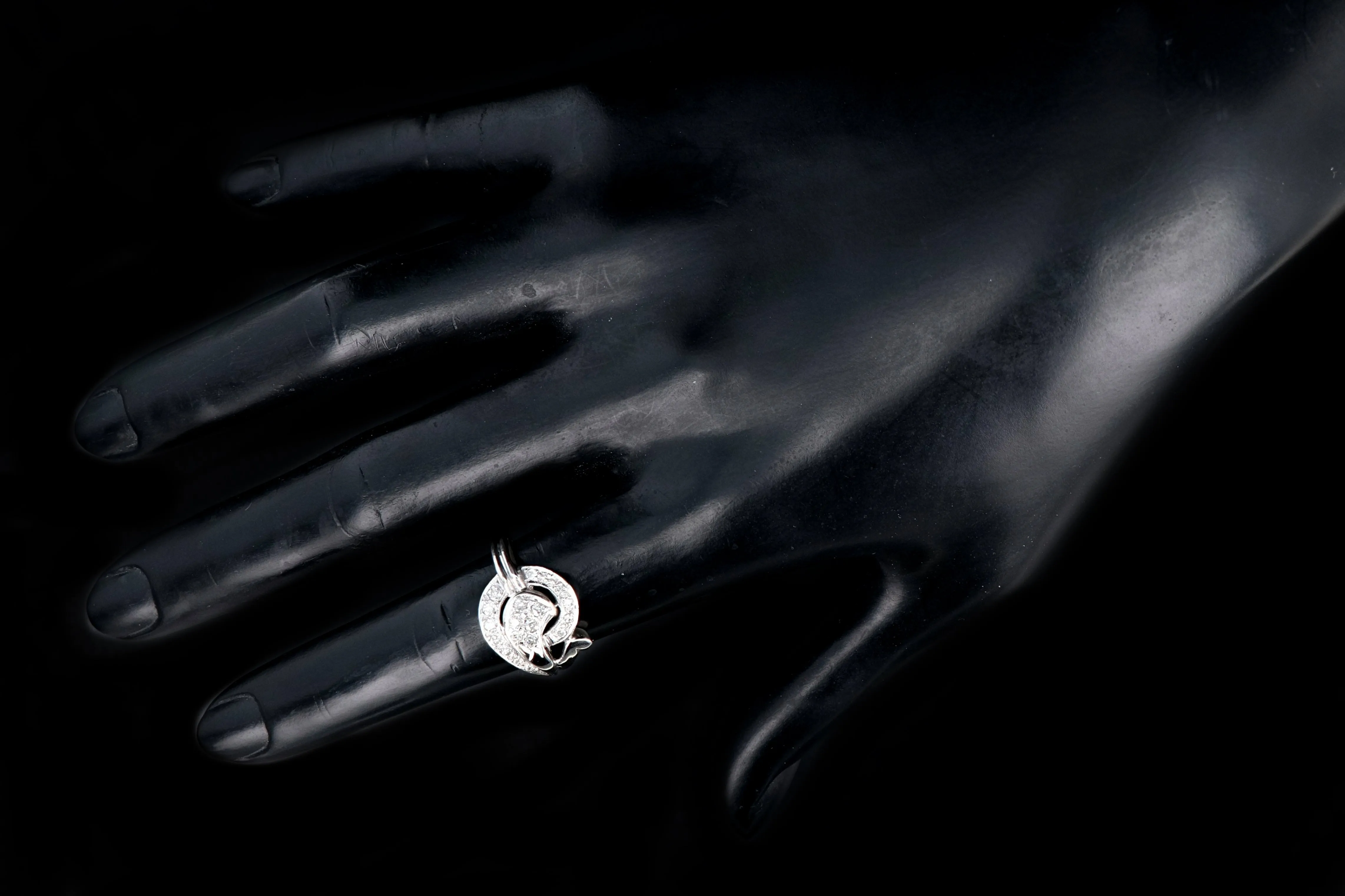 Retro 14K White Gold .38CTW Diamond Ring