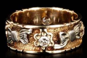 Retro 14K Yellow and White Gold Diamond .30CTW Bow Band