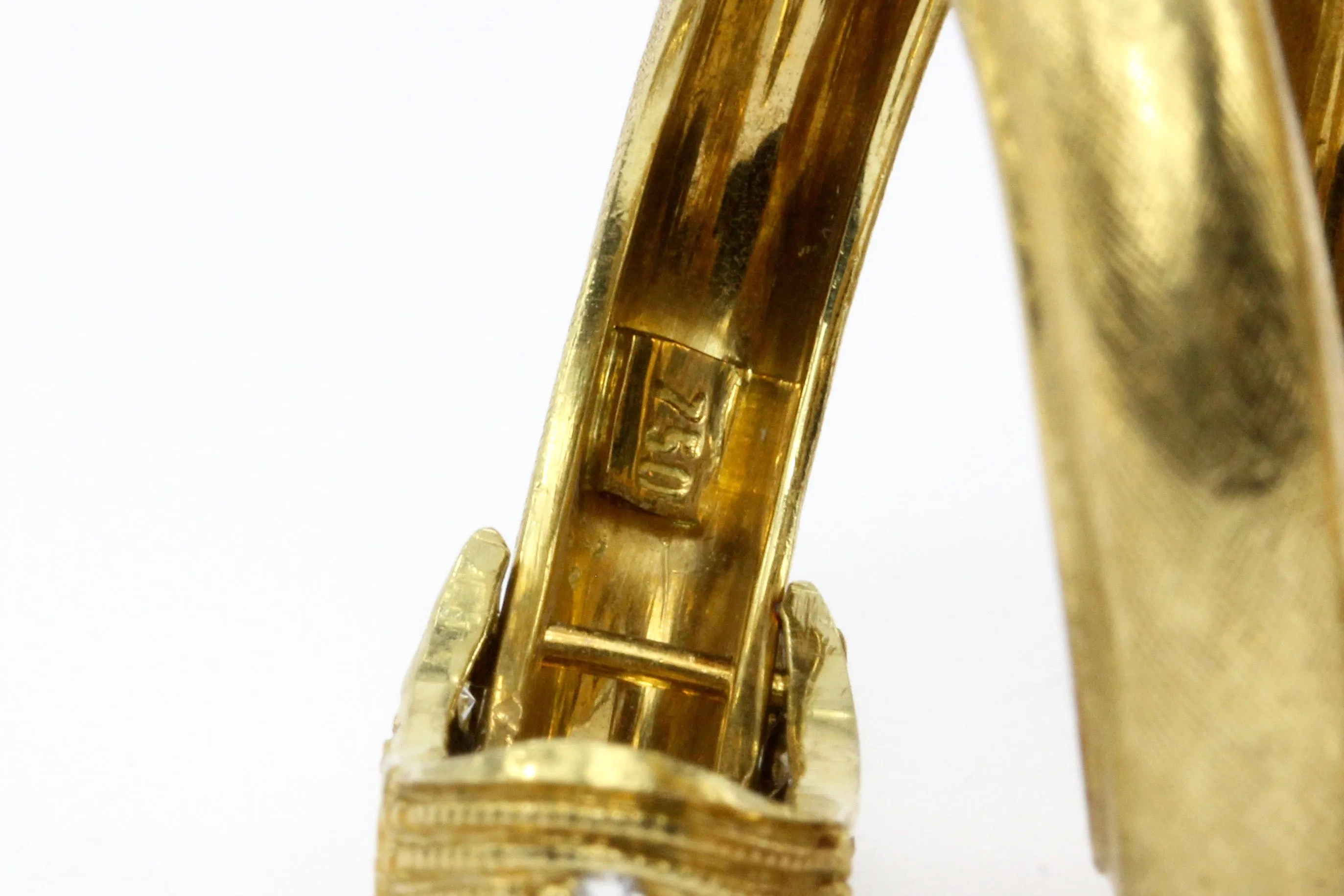 Retro 18K Gold & Diamond Double Headed Snake Ring c.1970's