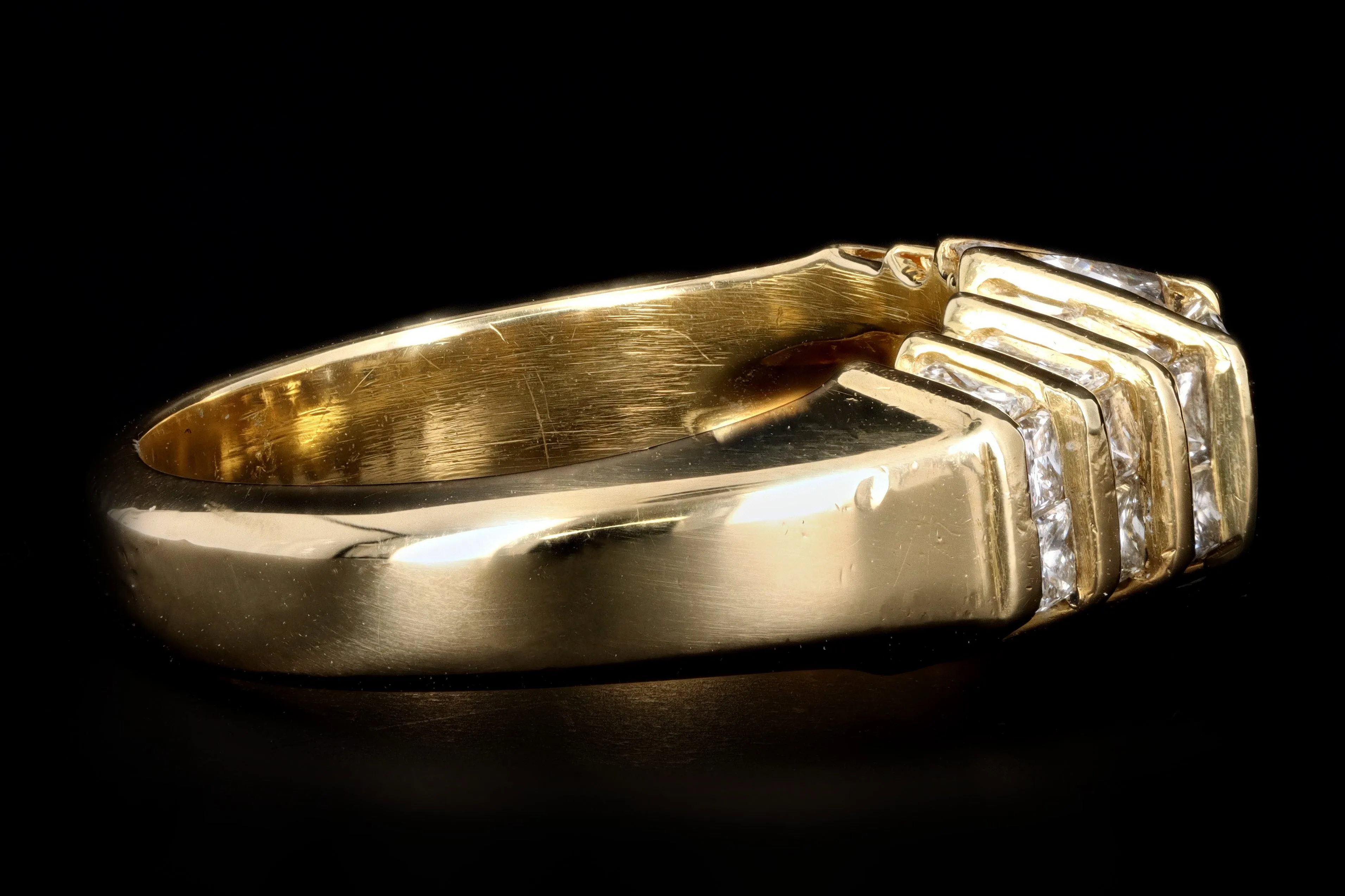 Retro 18K Yellow Gold .50 Carat Princess Cut Diamond Ring