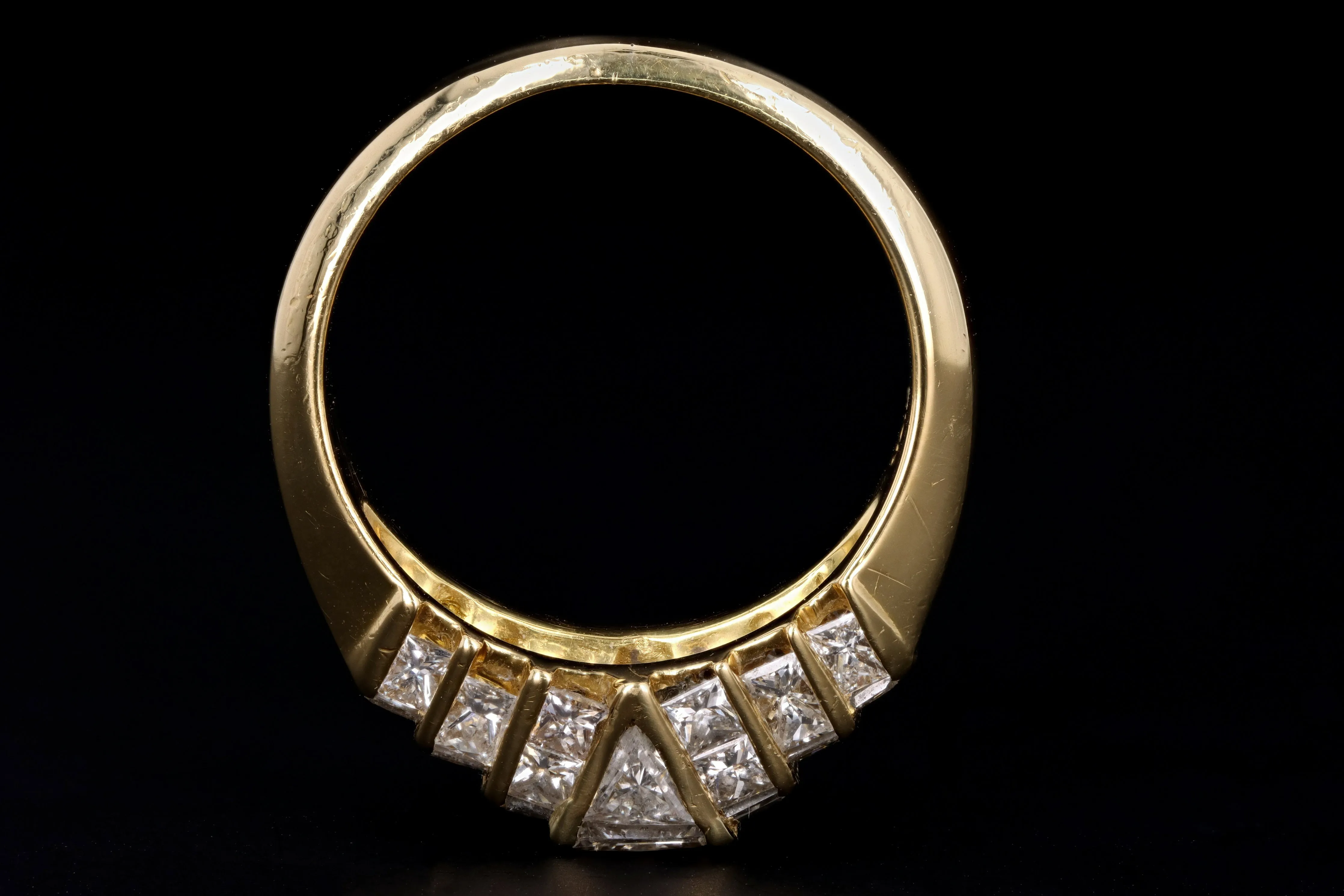 Retro 18K Yellow Gold .50 Carat Princess Cut Diamond Ring