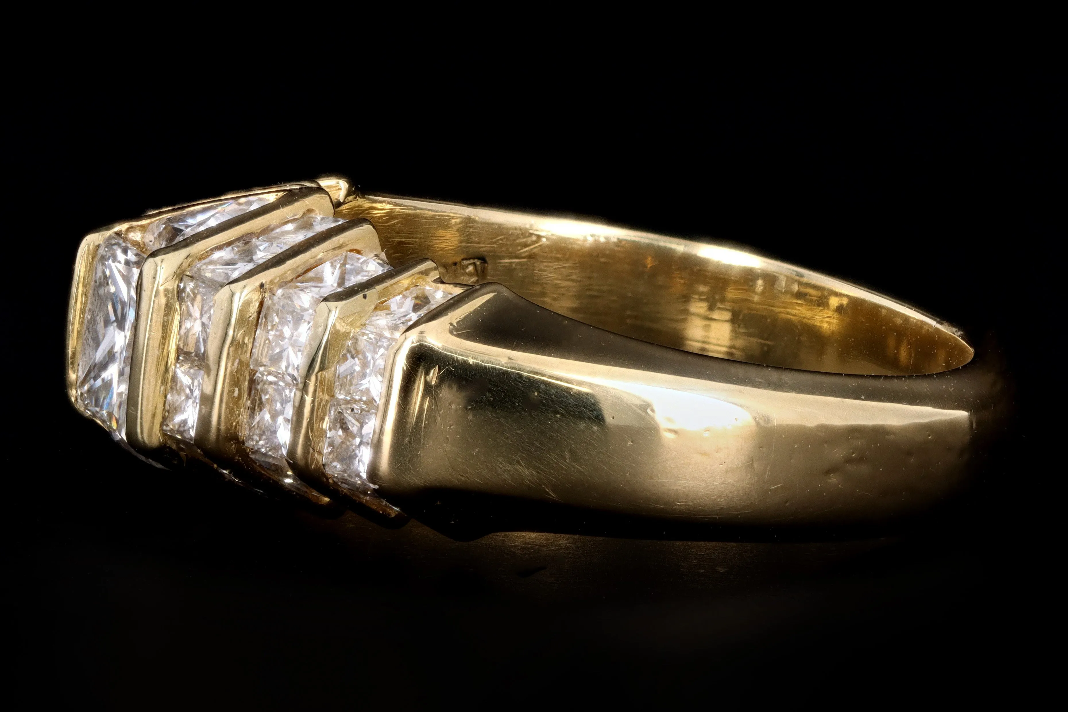 Retro 18K Yellow Gold .50 Carat Princess Cut Diamond Ring