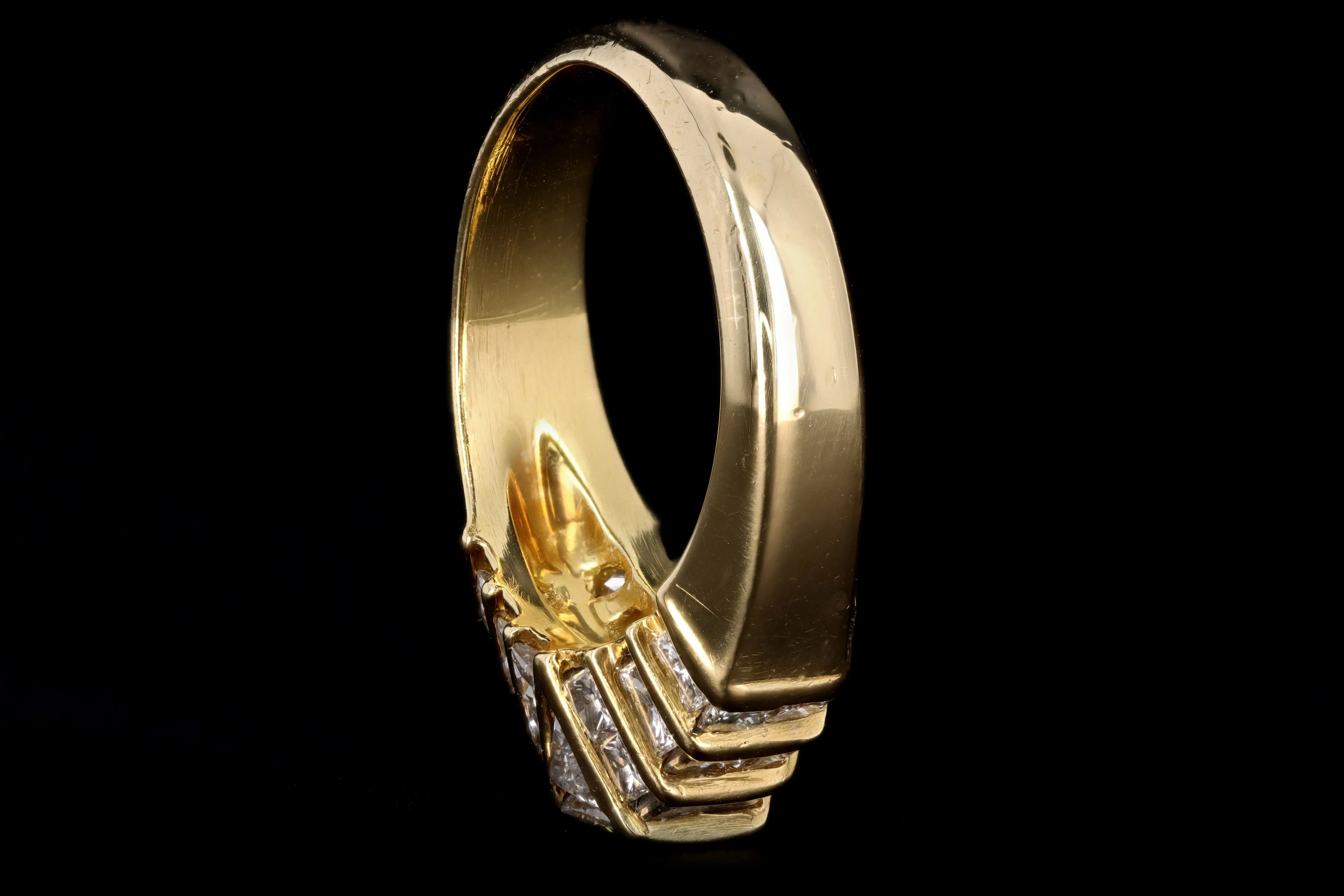 Retro 18K Yellow Gold .50 Carat Princess Cut Diamond Ring