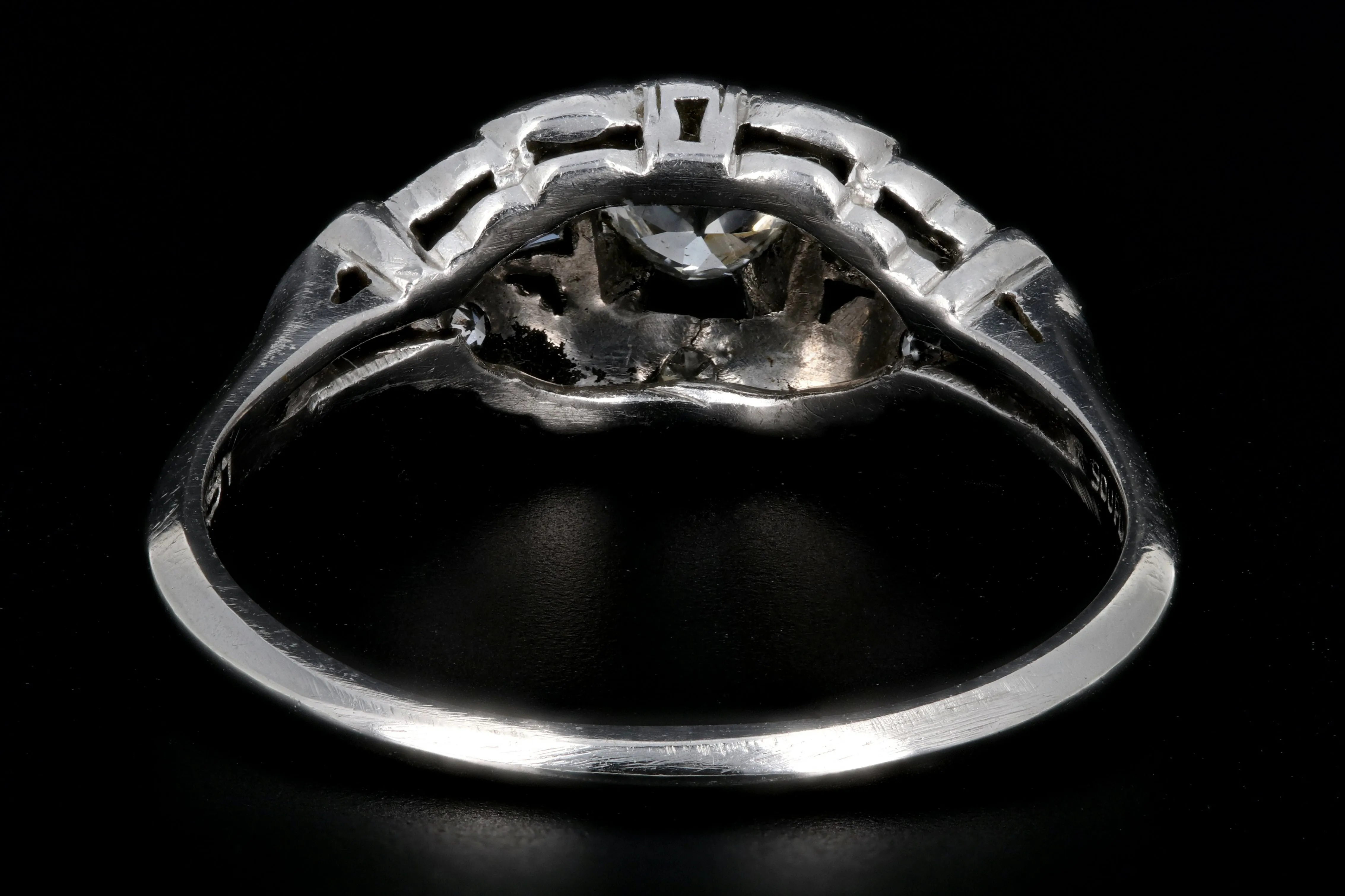 Retro Loretz & Benoit of SF Platinum Diamond Engagement Ring c.1940's