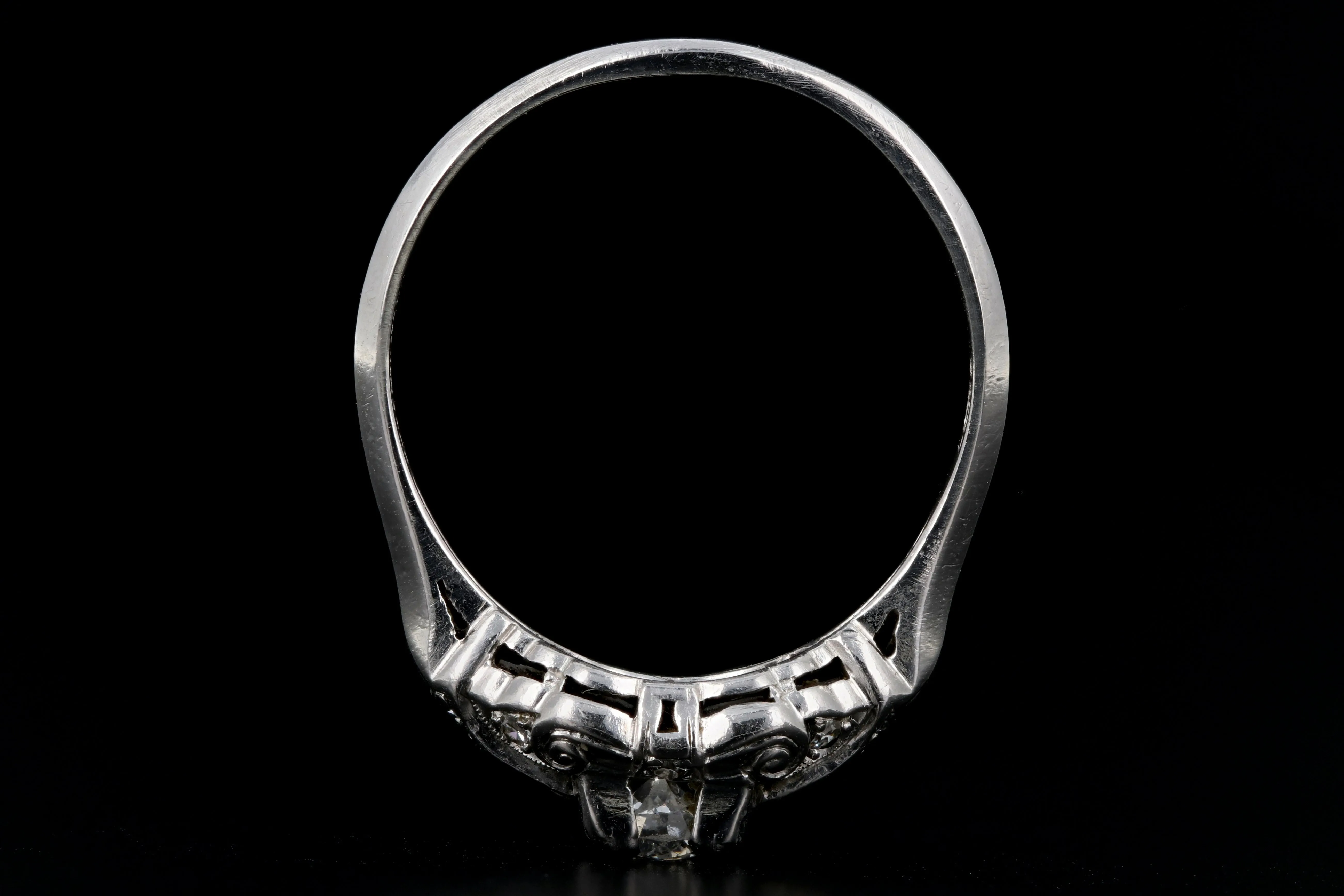 Retro Loretz & Benoit of SF Platinum Diamond Engagement Ring c.1940's
