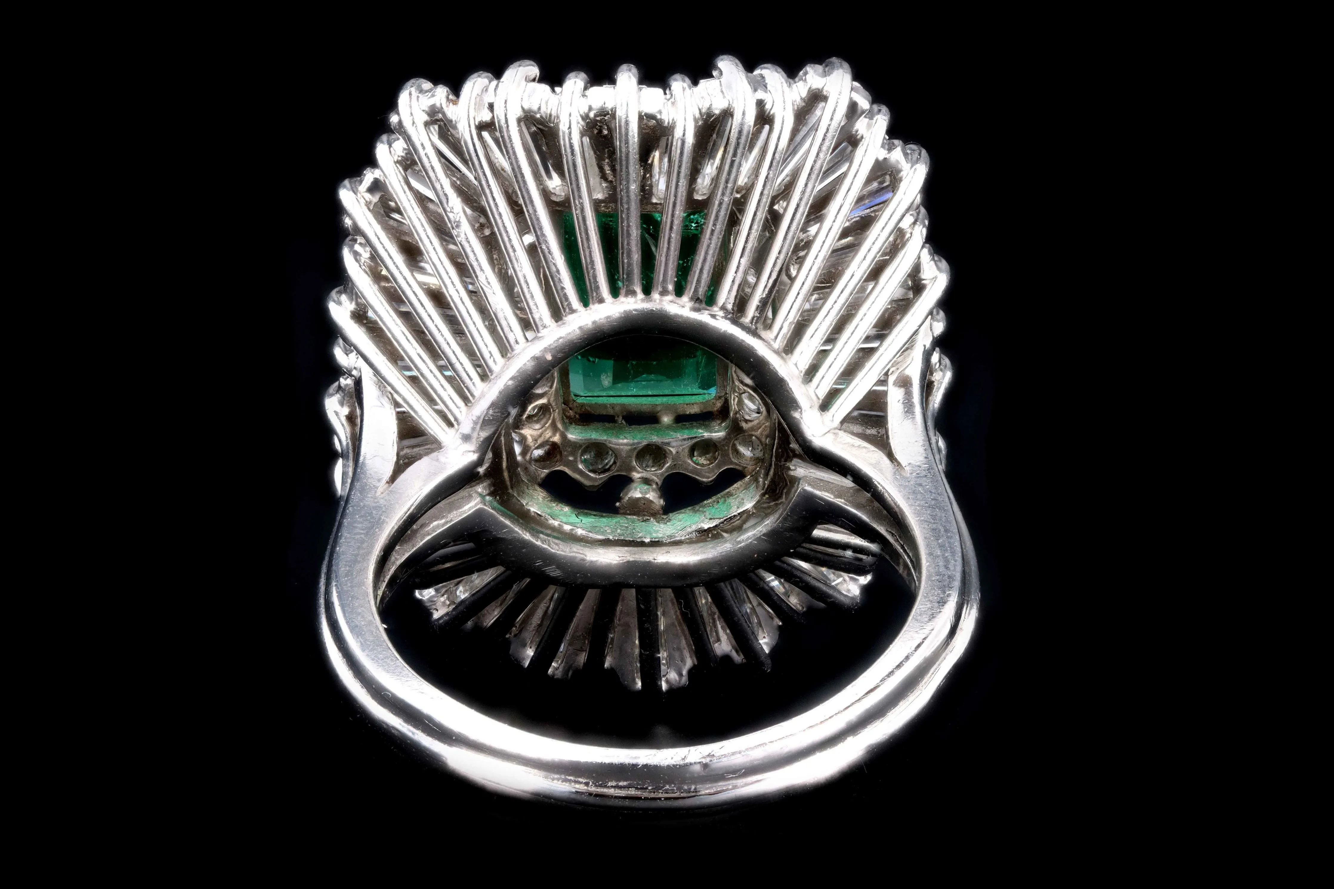 Retro Platinum 2.29 Carat Colombian Emerald & Diamond Ring GIA Certified