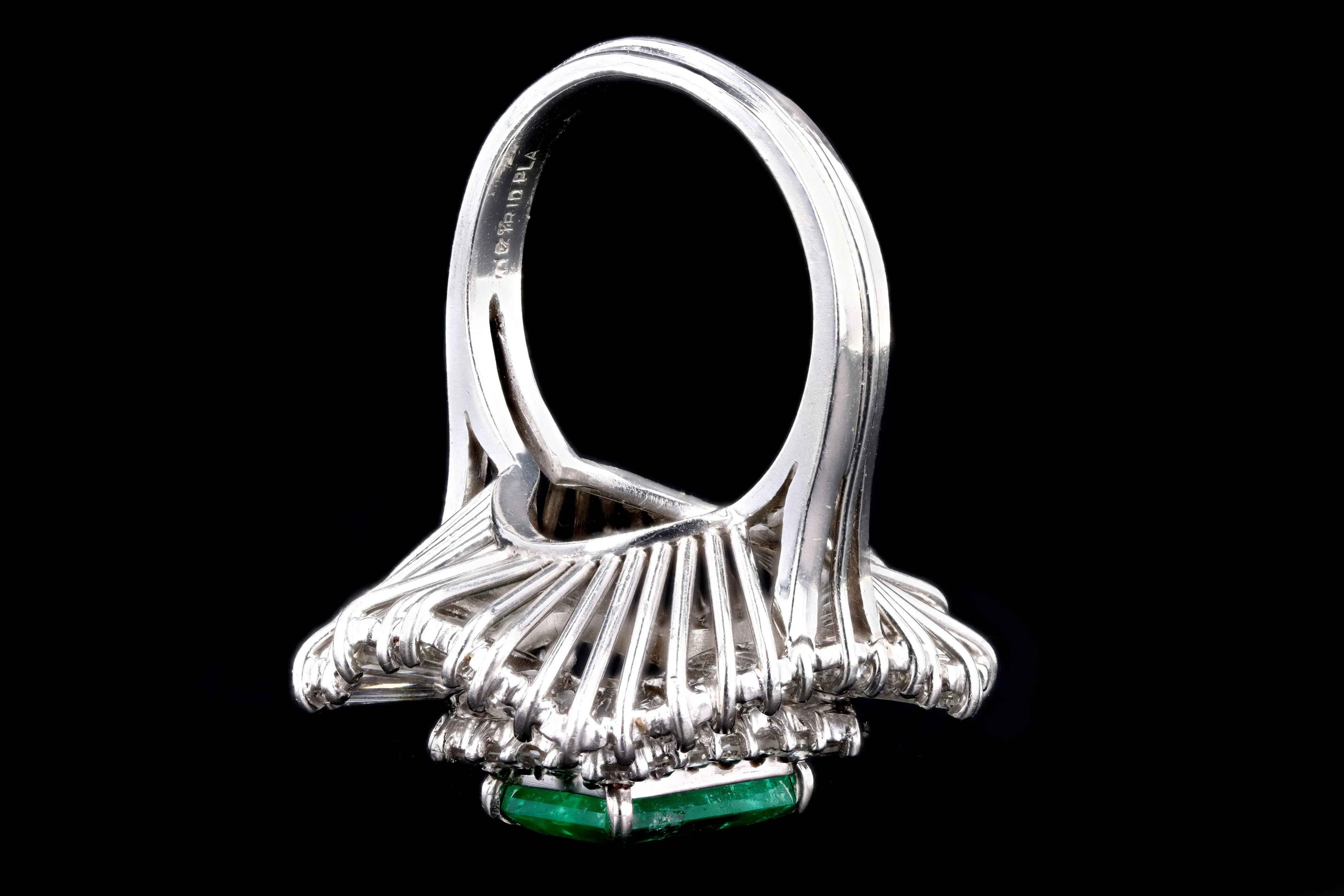 Retro Platinum 2.29 Carat Colombian Emerald & Diamond Ring GIA Certified