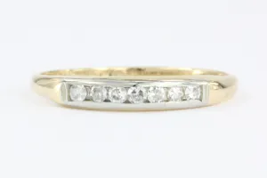 Retro WWII era 14K Gold Diamond Wedding Band c.1940