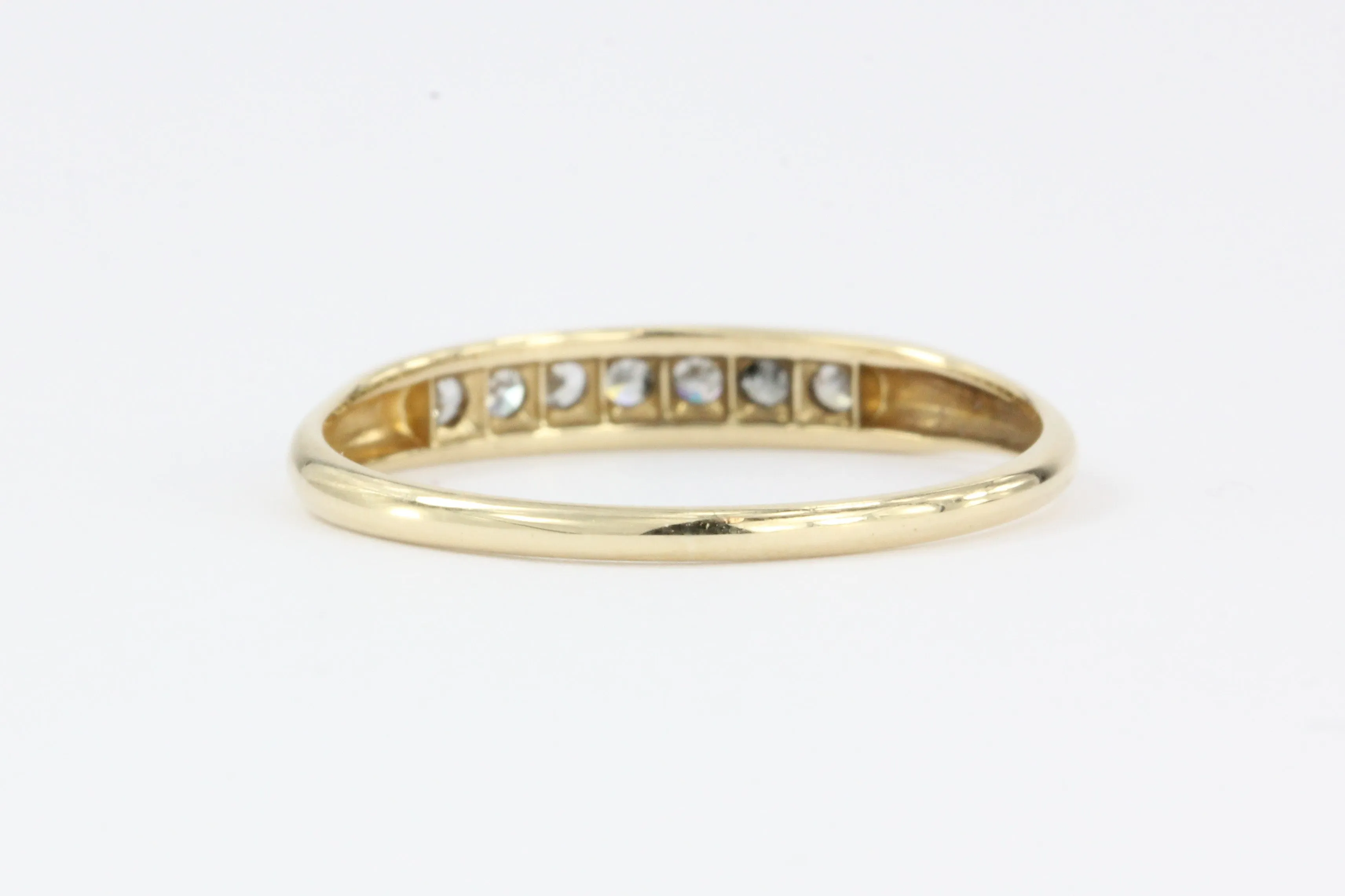 Retro WWII era 14K Gold Diamond Wedding Band c.1940