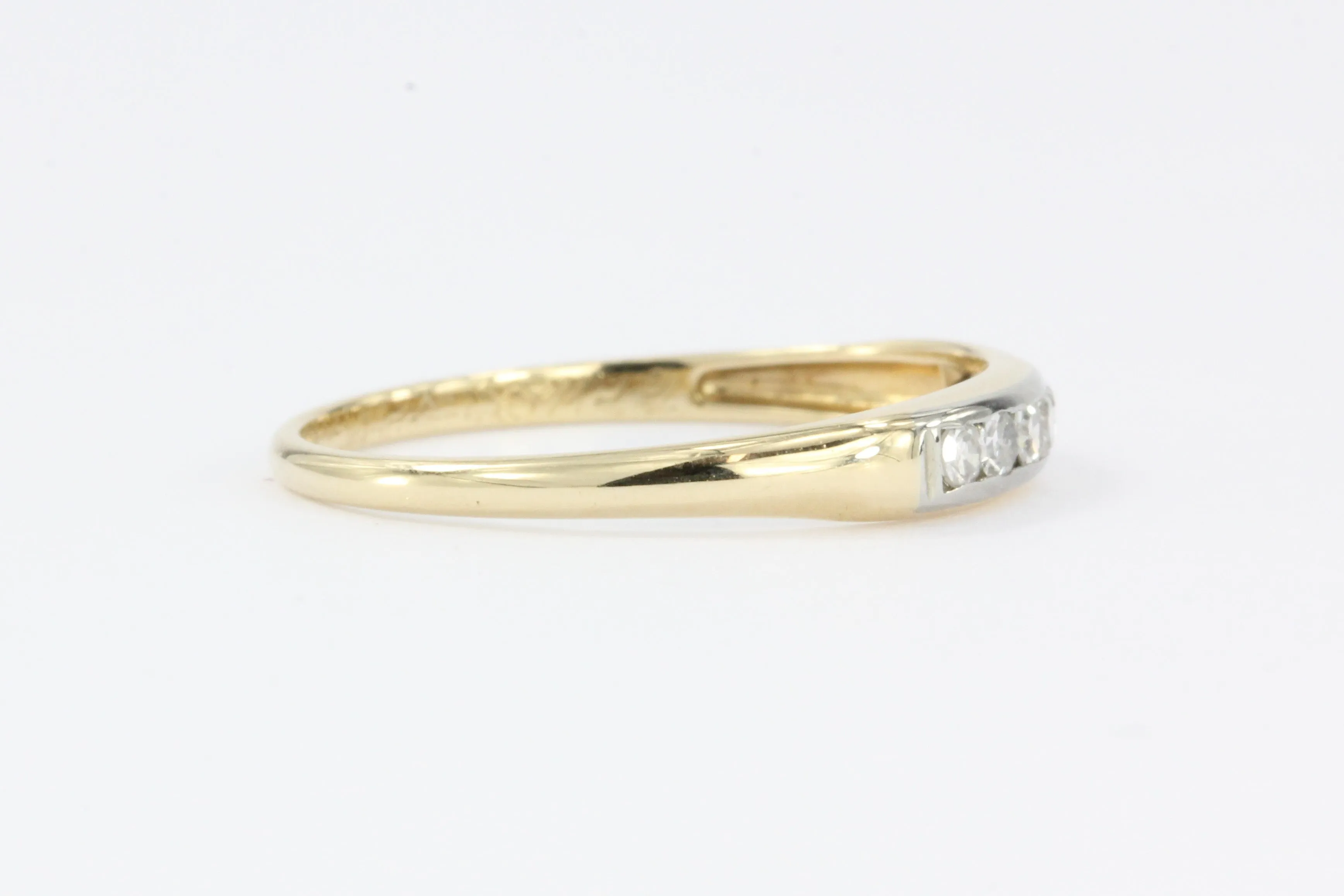 Retro WWII era 14K Gold Diamond Wedding Band c.1940
