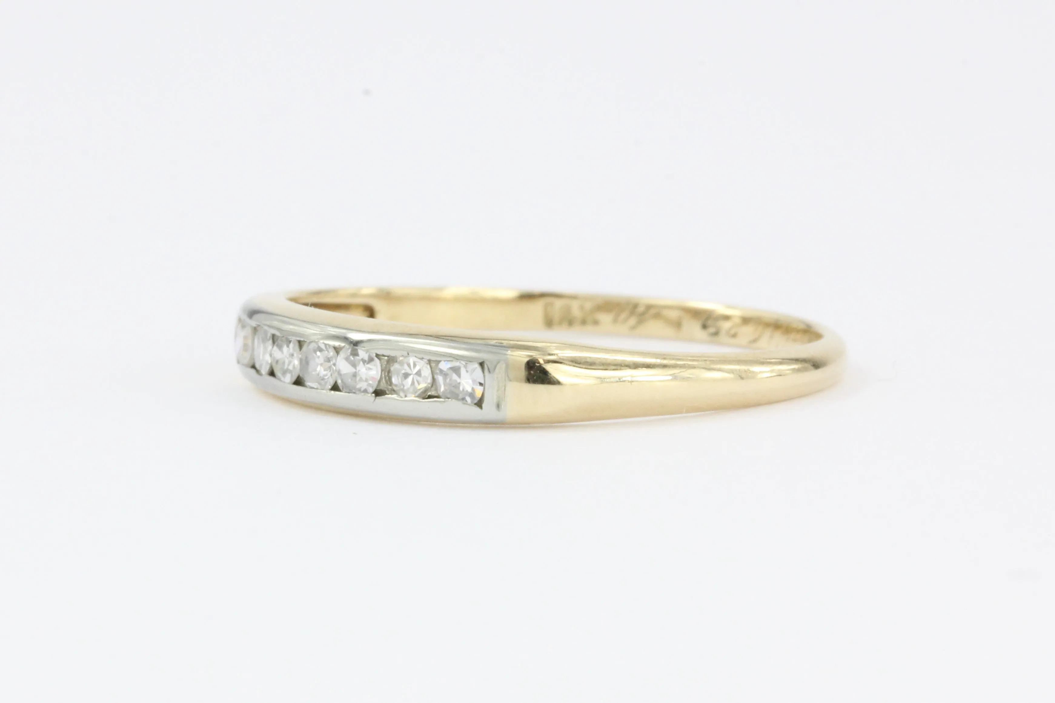 Retro WWII era 14K Gold Diamond Wedding Band c.1940