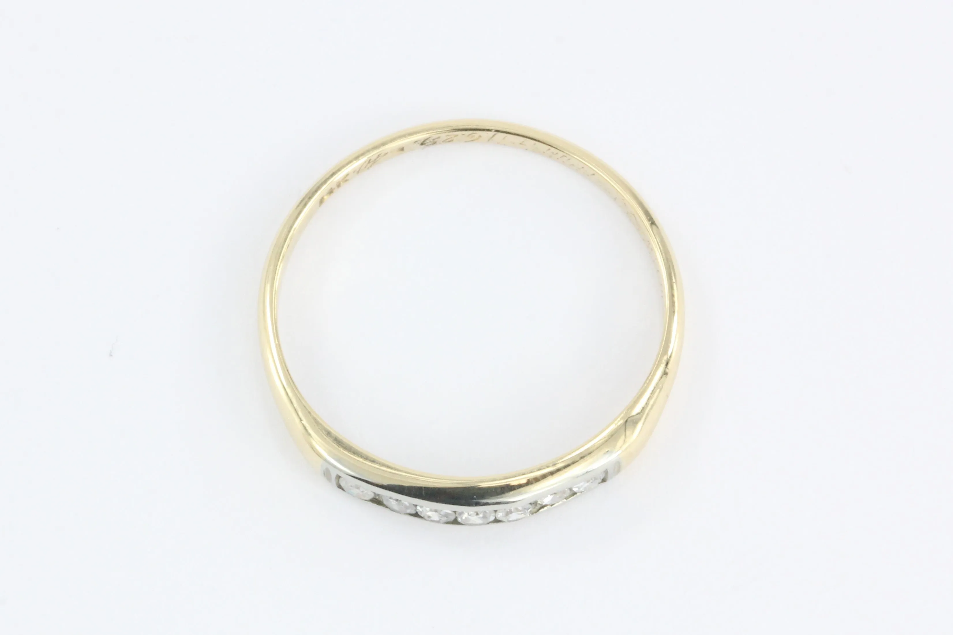 Retro WWII era 14K Gold Diamond Wedding Band c.1940