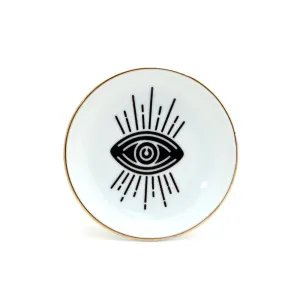 Ring Holder Dish, Eye, 22K Gold Detail