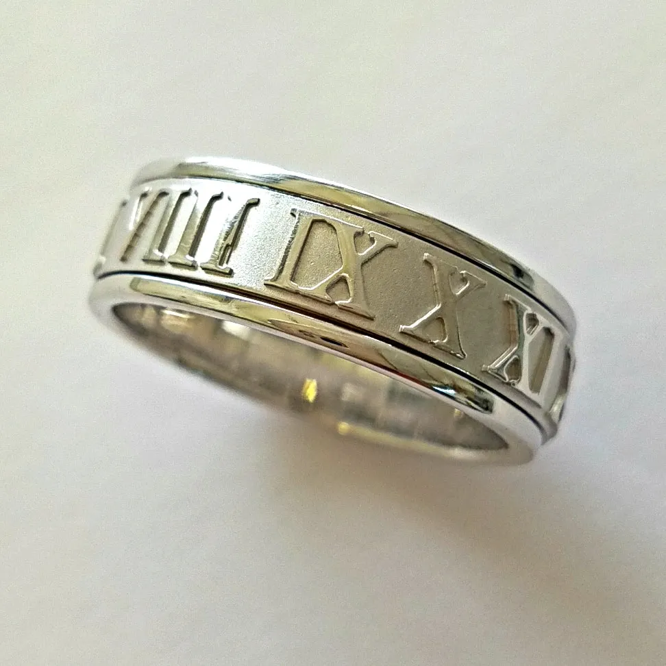 Roman Numbers Design Ring Band