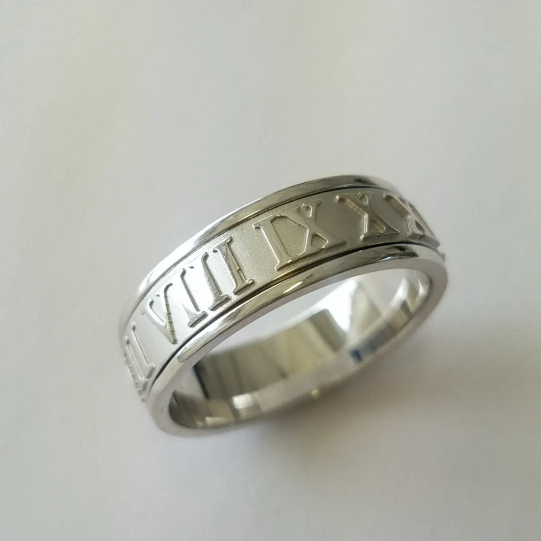 Roman Numbers Design Ring Band