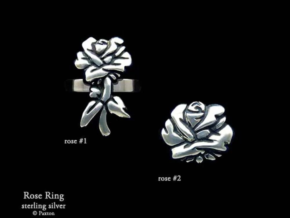 Rose Flower Ring Sterling Silver