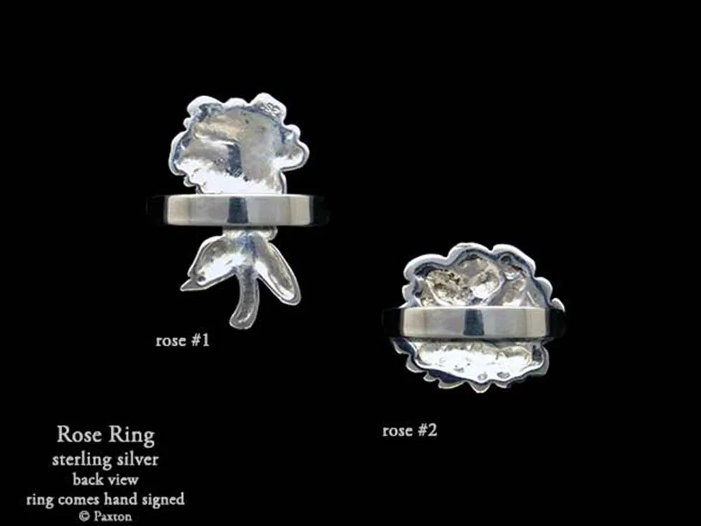 Rose Flower Ring Sterling Silver