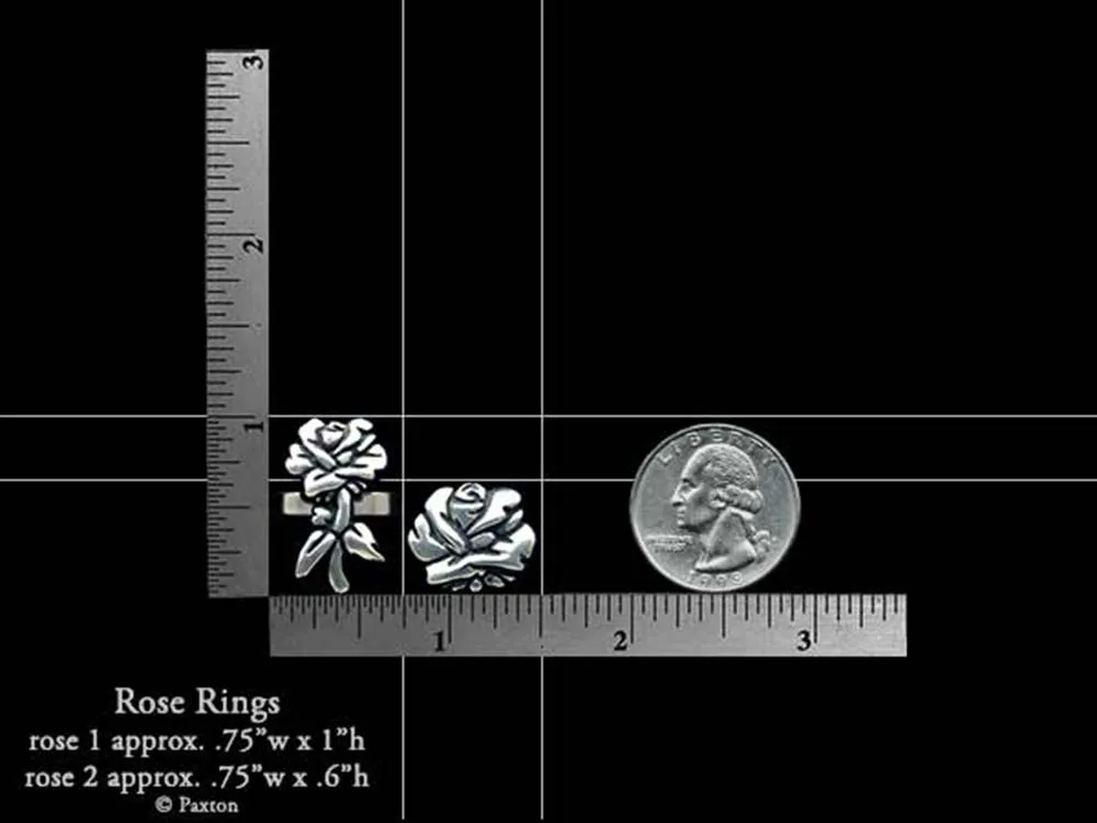 Rose Flower Ring Sterling Silver