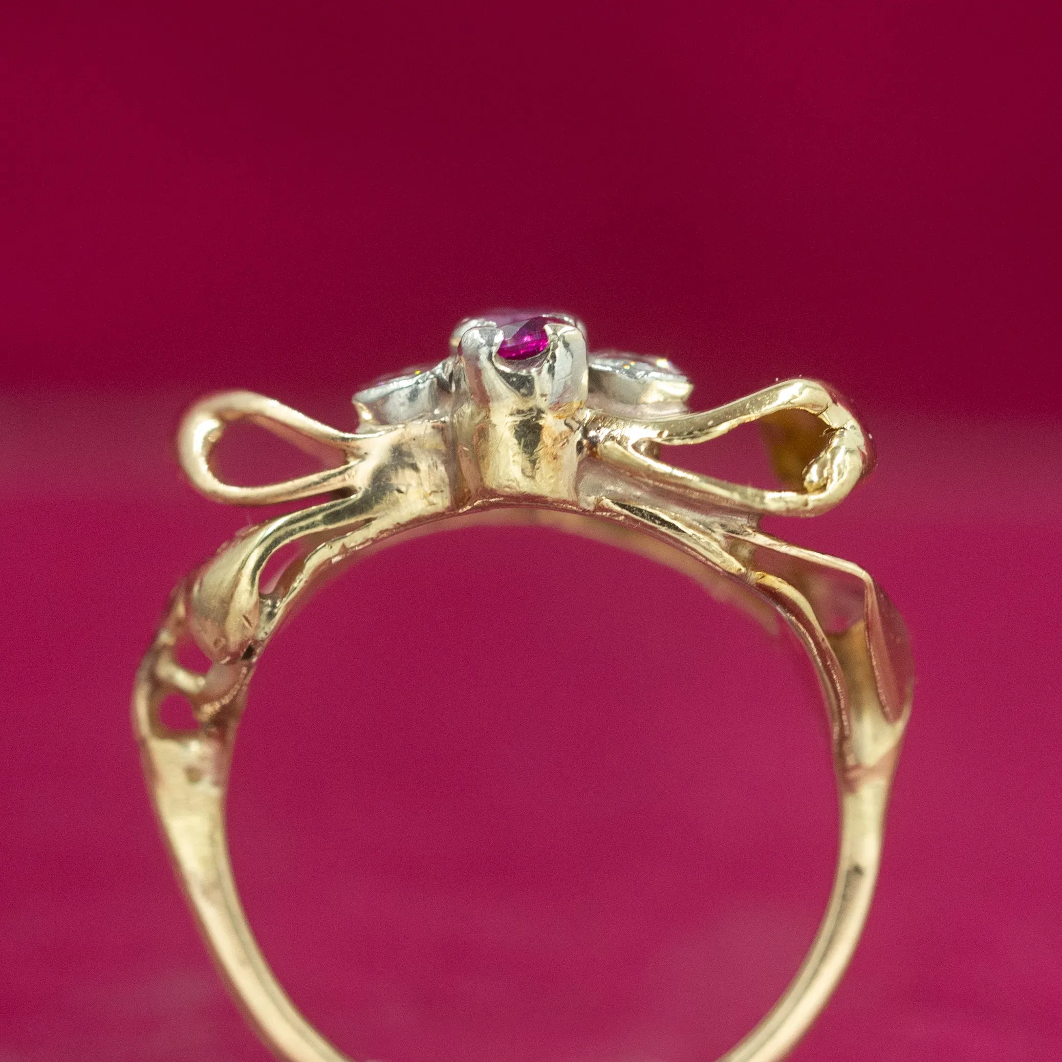 Ruby Bow Ring c1930