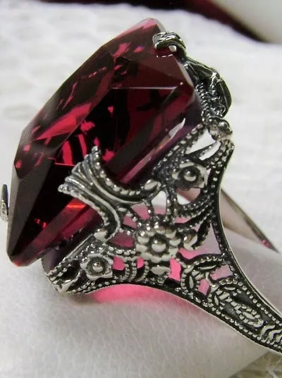 Ruby Ring, Size 7, 12ct Square Gem, Victorian Jewelry #D77 - Ready to Ship
