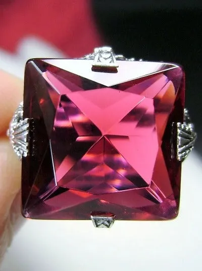 Ruby Ring, Size 7, 12ct Square Gem, Victorian Jewelry #D77 - Ready to Ship